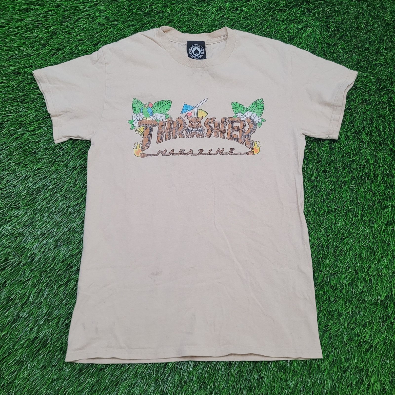 Other Thrasher Magazine Hawaiian Tiki Skate T-Shirt Small Tan Size US S / EU 44-46 / 1 - 1 Thumbnail