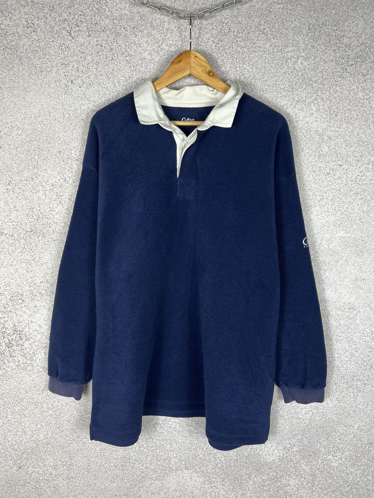 Cotton Traders Vintage Cotton Traders Fleece Rugby Shirt Y2K Sweatshirt Size US XL / EU 56 / 4 - 1 Thumbnail