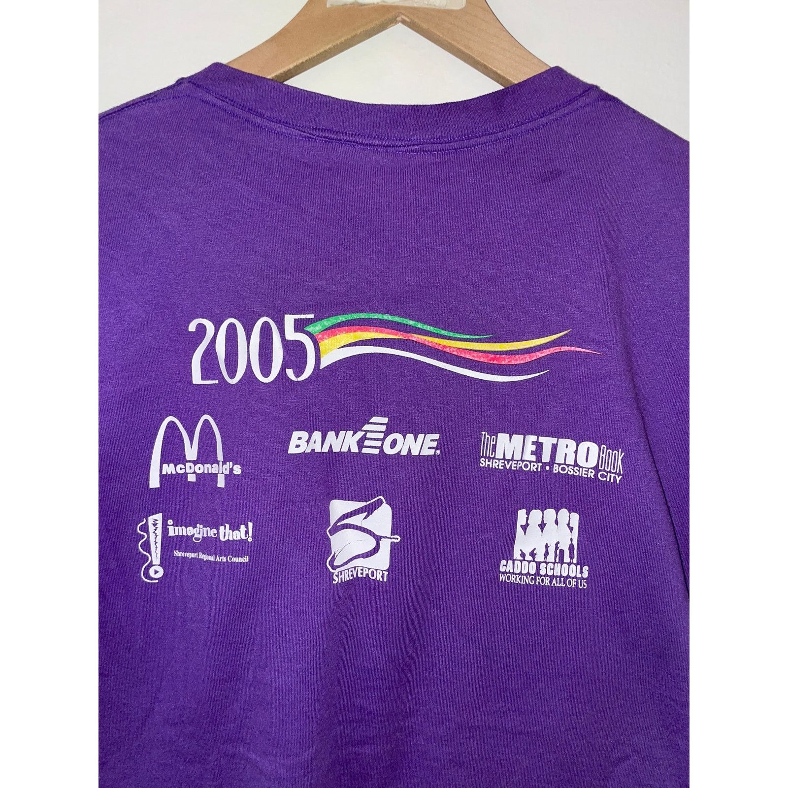 Fruit Of The Loom Vintage Artbreak Shirt Art Break Purple Tee Y2K 2005 Large Size US L / EU 52-54 / 3 - 7 Thumbnail
