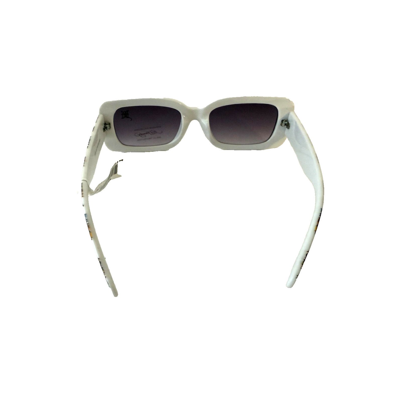 Ed Hardy Ed Hardy Sunglasses Womens White Floral Oversized Rectangle Size ONE SIZE - 4 Thumbnail