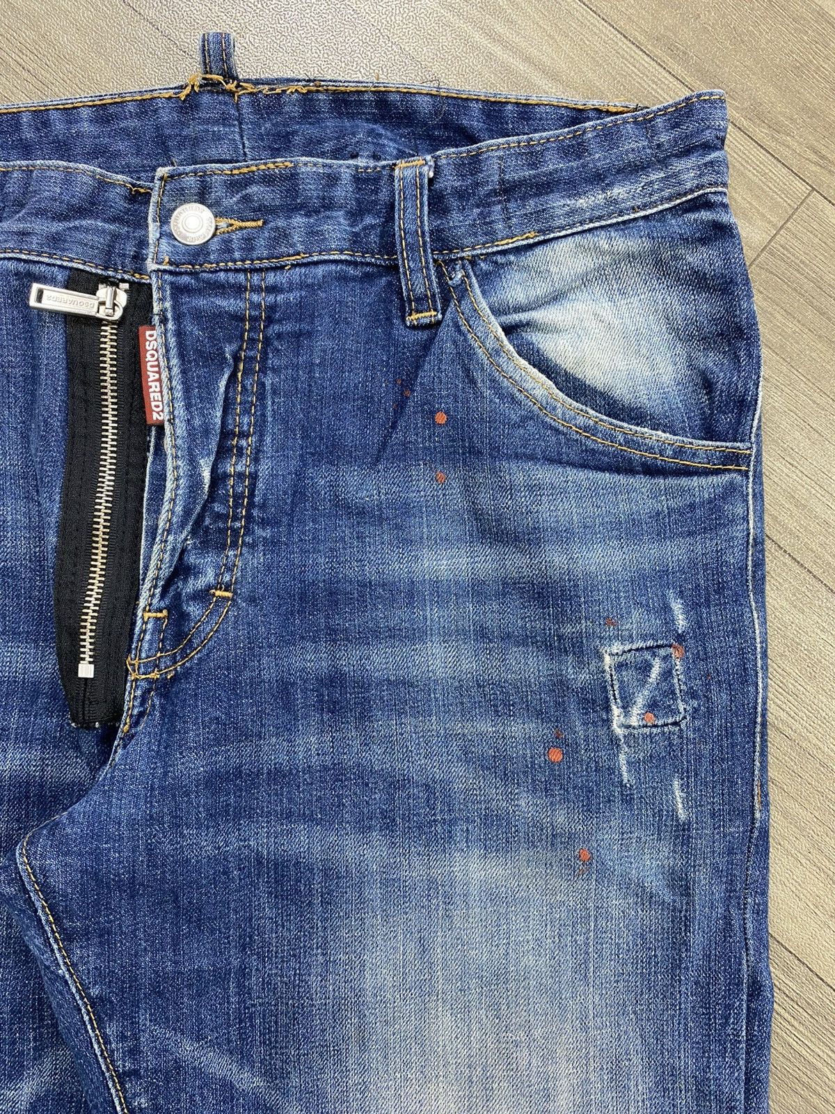 Dsquared2 2000s Dsquared2 Busted Distressed Patch Y2K Hype Faded Jeans Size US 31 - 4 Thumbnail
