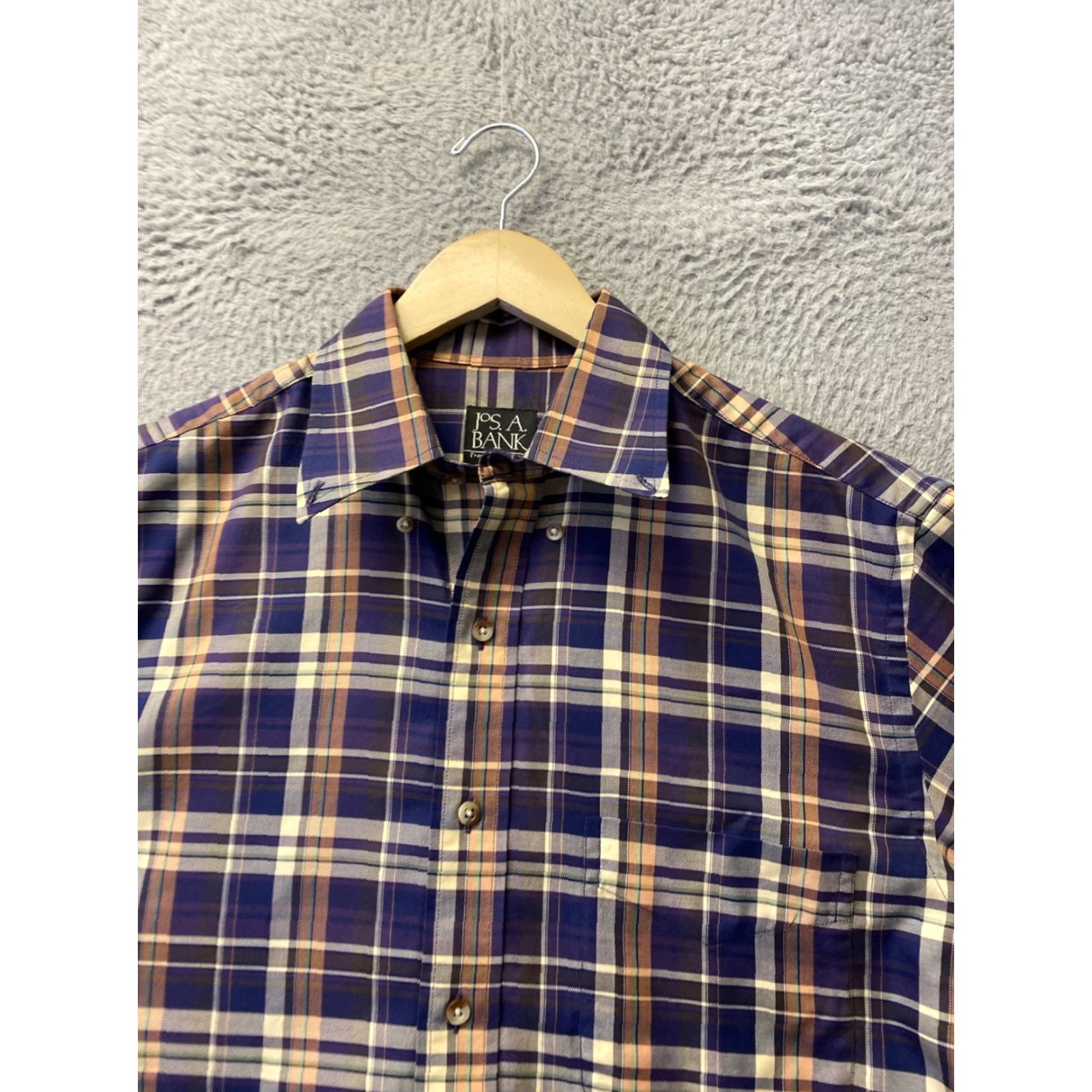 Jos. A. Bank Jos. A. Bank Button Shirt Men’s M Multicolor Plaid Cotton Traveler’s Collection /0596 Size US M / EU 48-50 / 2 - 4 Thumbnail