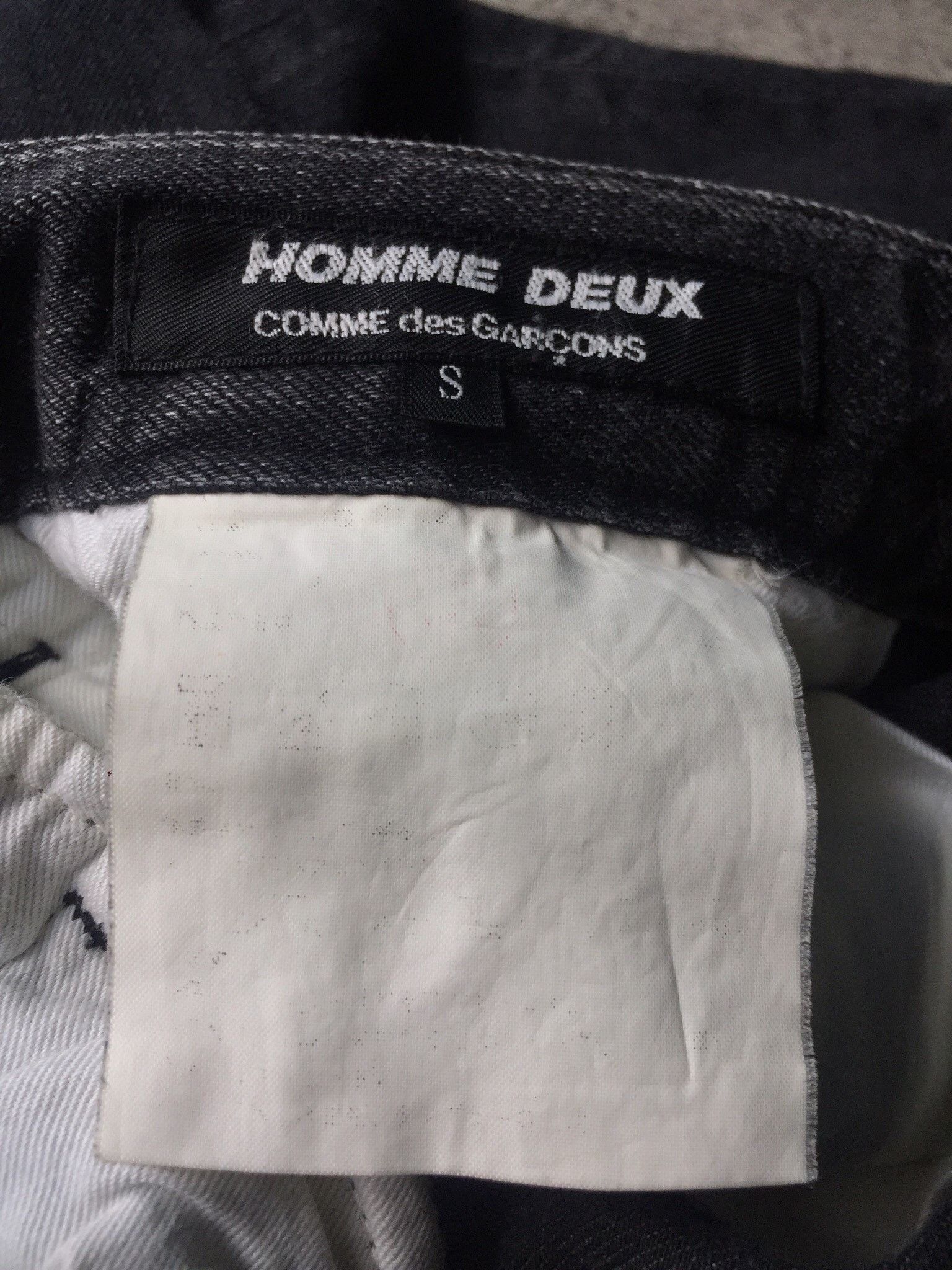 Comme des Garcons CDG Homme Deux Baggy Black Wash Denim Pants Size 30-31 Size US 31 - 7 Thumbnail