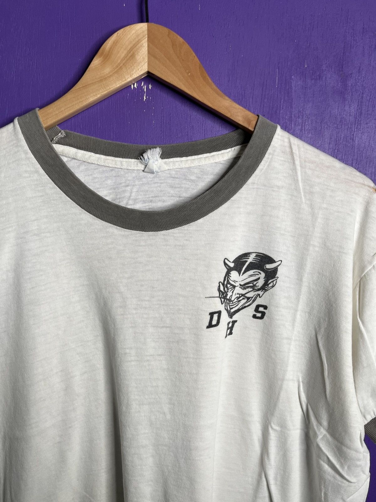 Velva Sheen × Vintage Vintage 60s Velva Sheen DHS devil ringer t-shirt Size US M / EU 48-50 / 2 - 3 Thumbnail