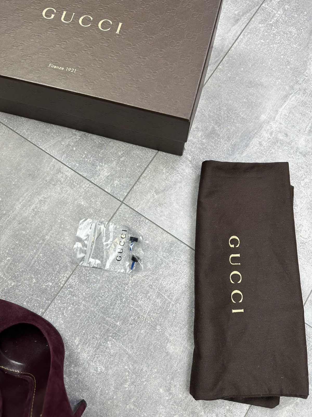Women’s Burgundy Kid Scamosciato Gucci Shoes
