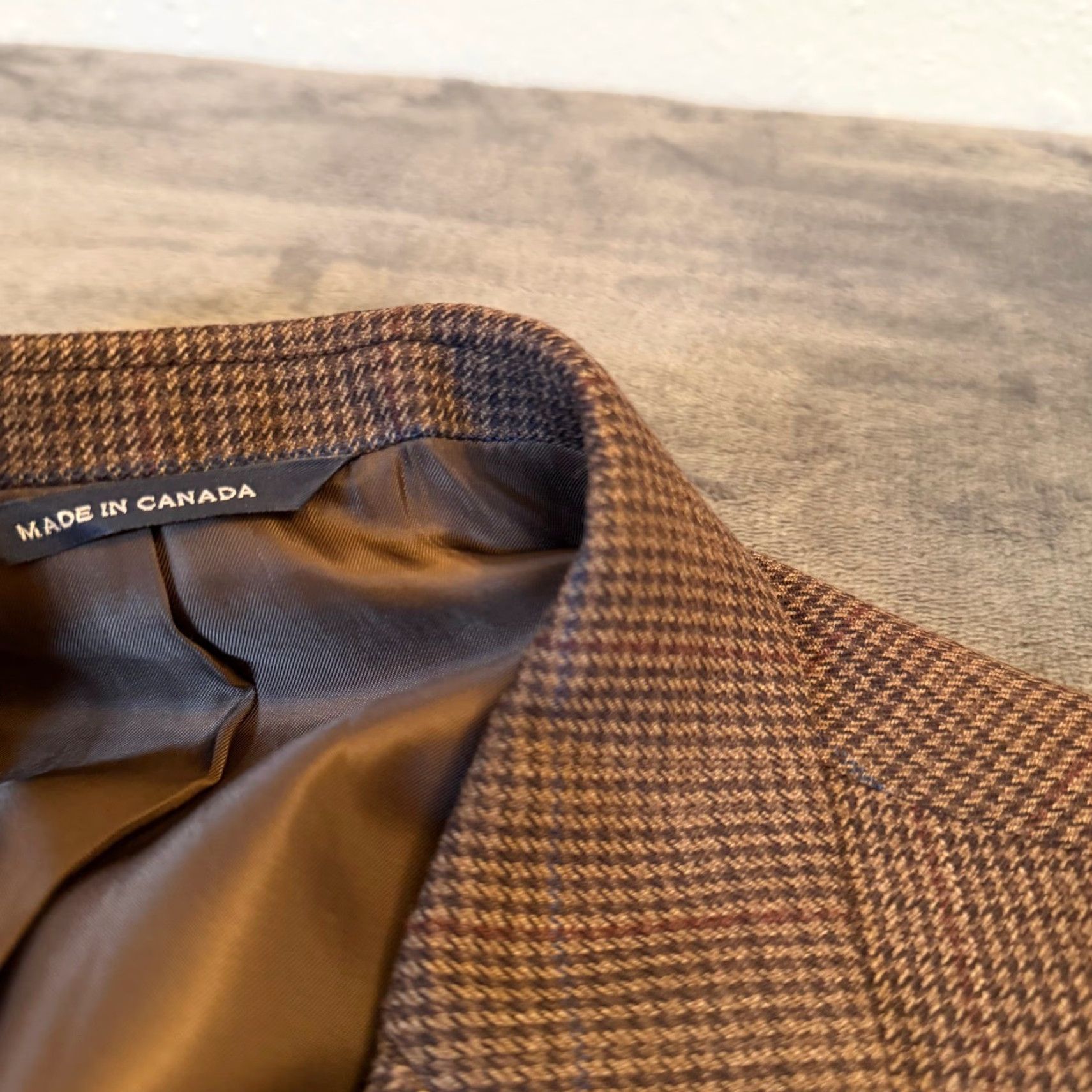 Ralph Lauren Ralph Lauren Mens 48L Brown Wool Houndstooth Windowpane Blazer Size 48R - 2 Thumbnail