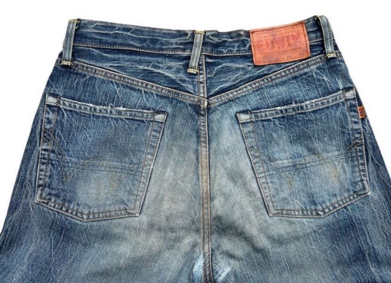 Edwin Vintage Edwin 505ZX Selvedge Distressed Denim Jeans 31x31 Size US 31 - 10 Thumbnail
