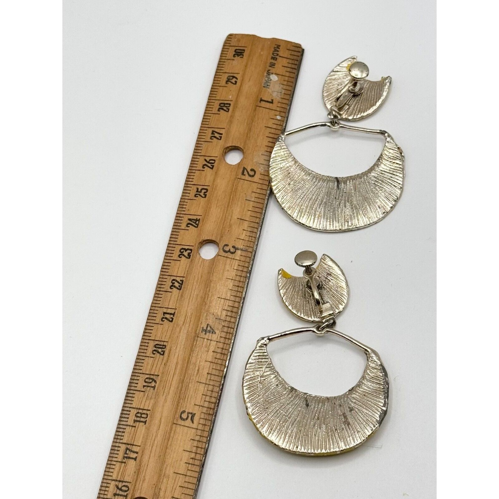 Vintage Vintage yellow enamel door knocker dangle earrings Size ONE SIZE - 3 Thumbnail