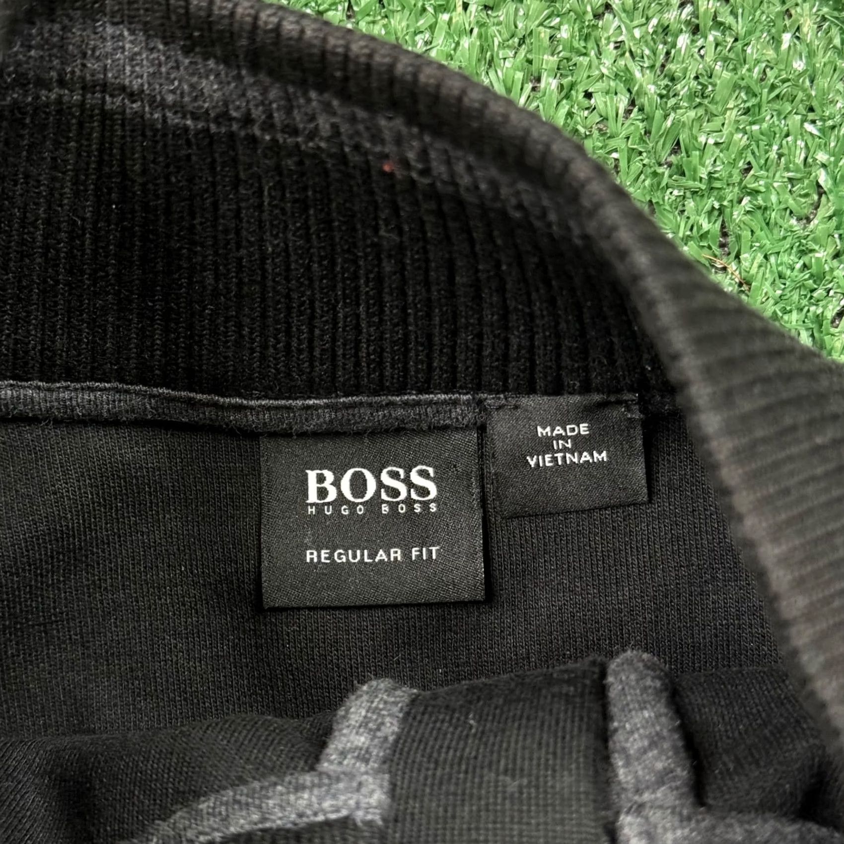 Hugo Boss Hugo Boss Sweatshirt Mens XL Black Pullover Snap Stretch Logo Knit Cotton Pullover Regular Long Sleeve Body Mens Size US XL / EU 56 / 4 - 7 Thumbnail