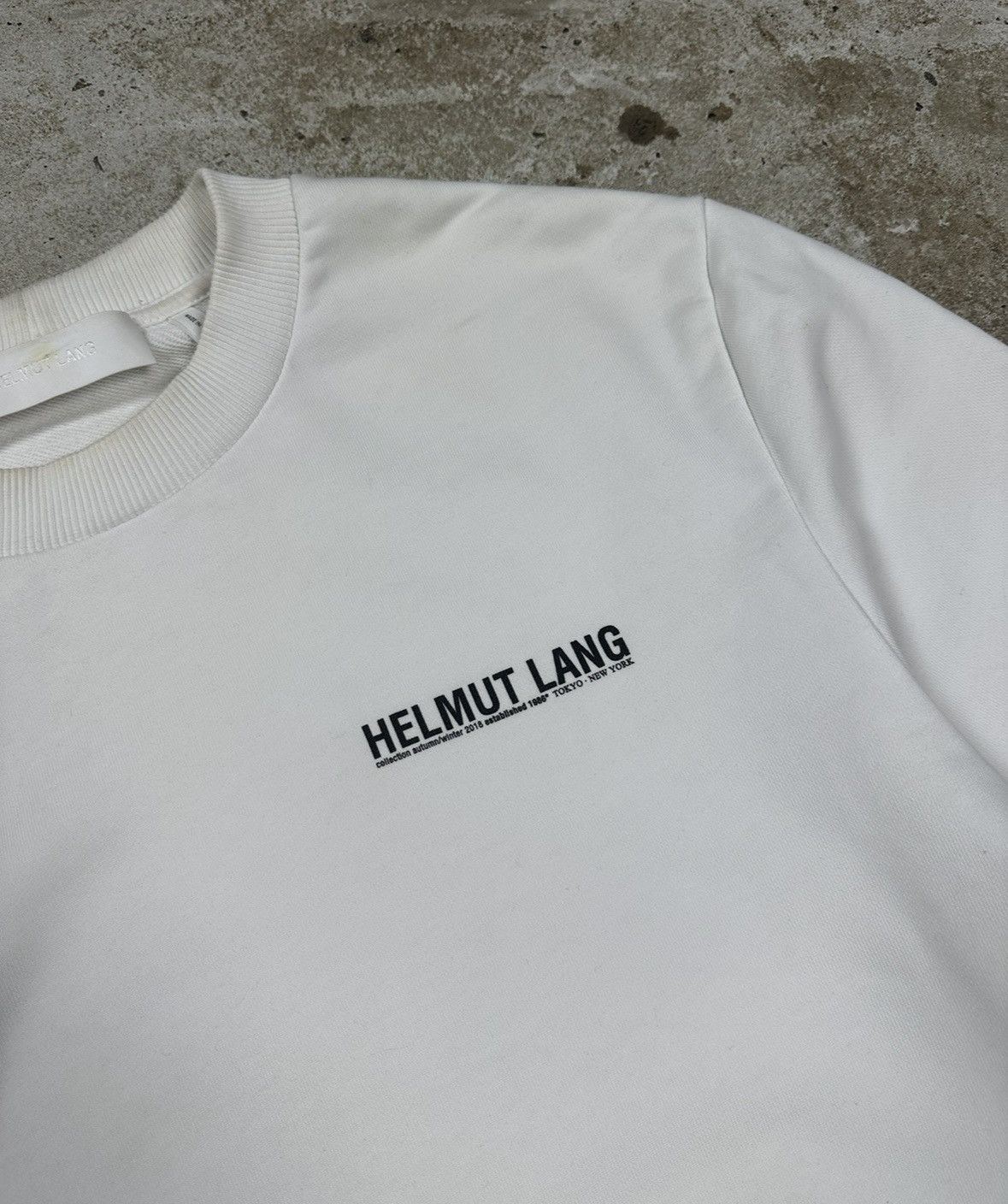 Helmut Lang Helmut Lang 2018 Autumn Winter White Crewneck Sweatshirt Size US S / EU 44-46 / 1 - 13 Thumbnail