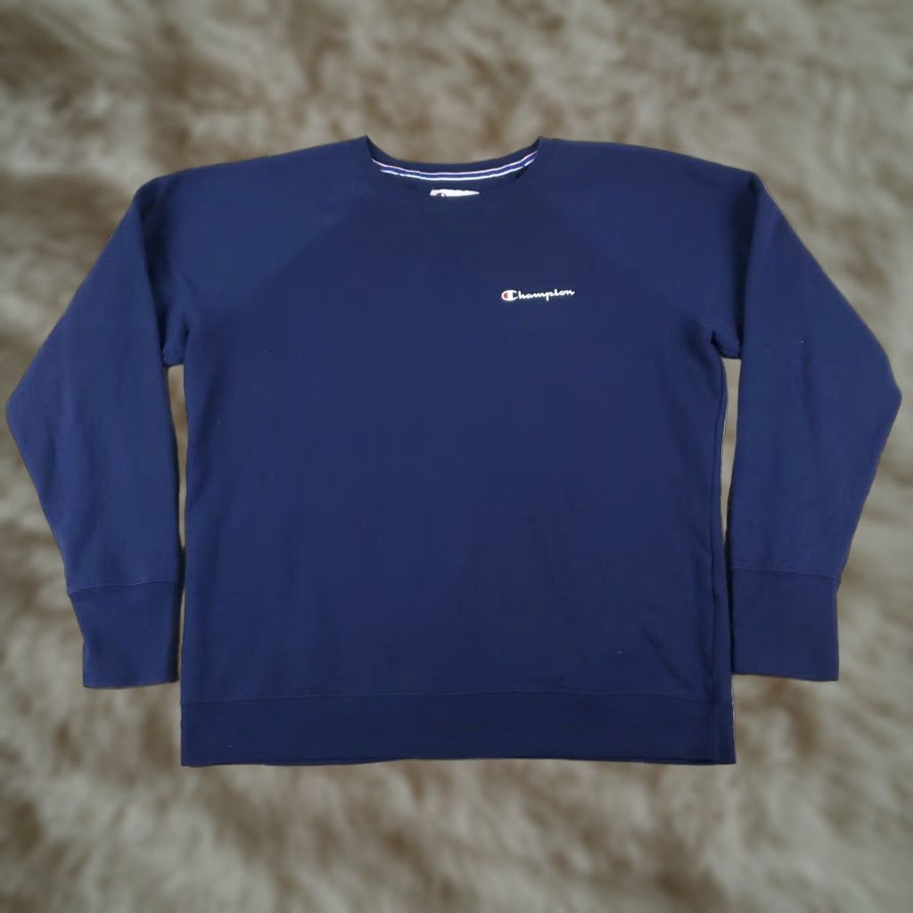 Champion VINTAGE Champion Mens XL Blue Pullover Sweater Fleece Crew Neck Casual Sweatshirt Size US XL / EU 56 / 4 - 1 Thumbnail