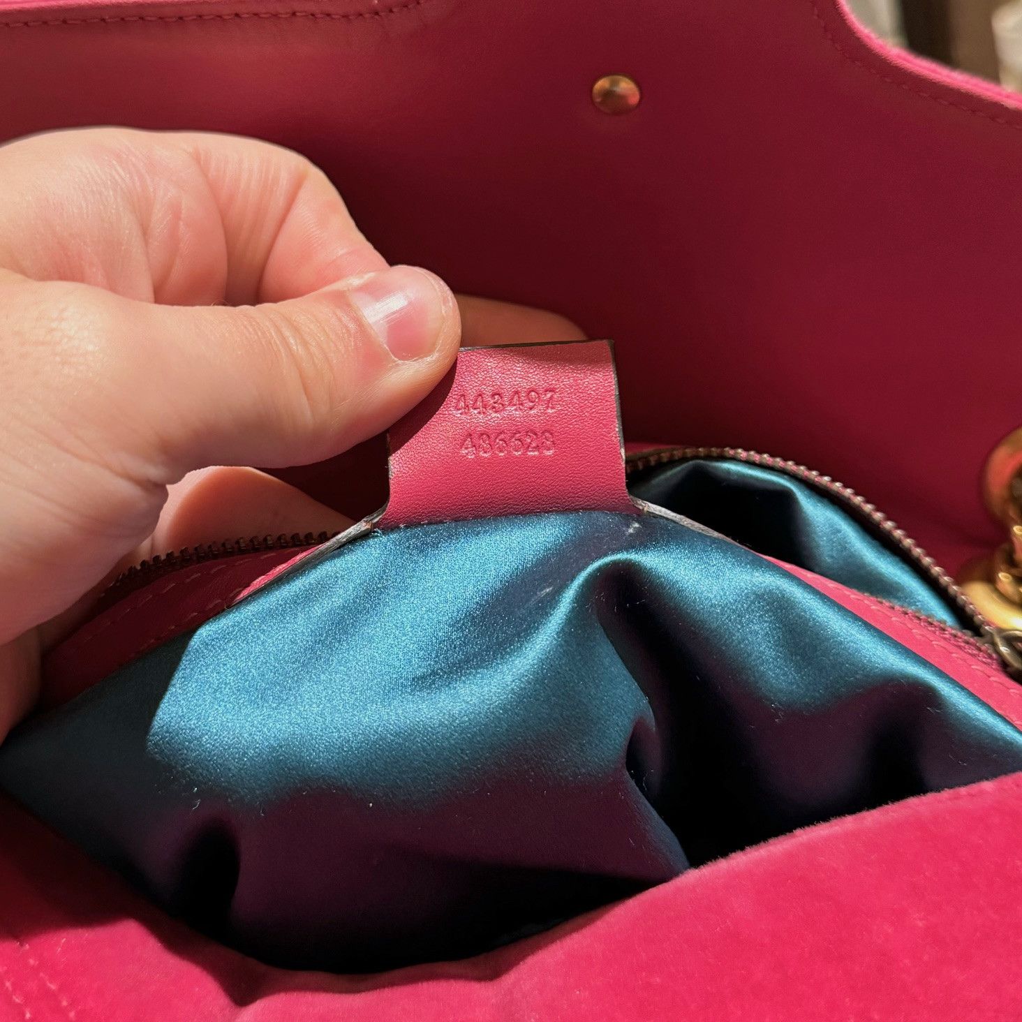 Gucci Gucci Pink Velvet Small Marmont Chain Bag Size ONE SIZE - 15 Thumbnail