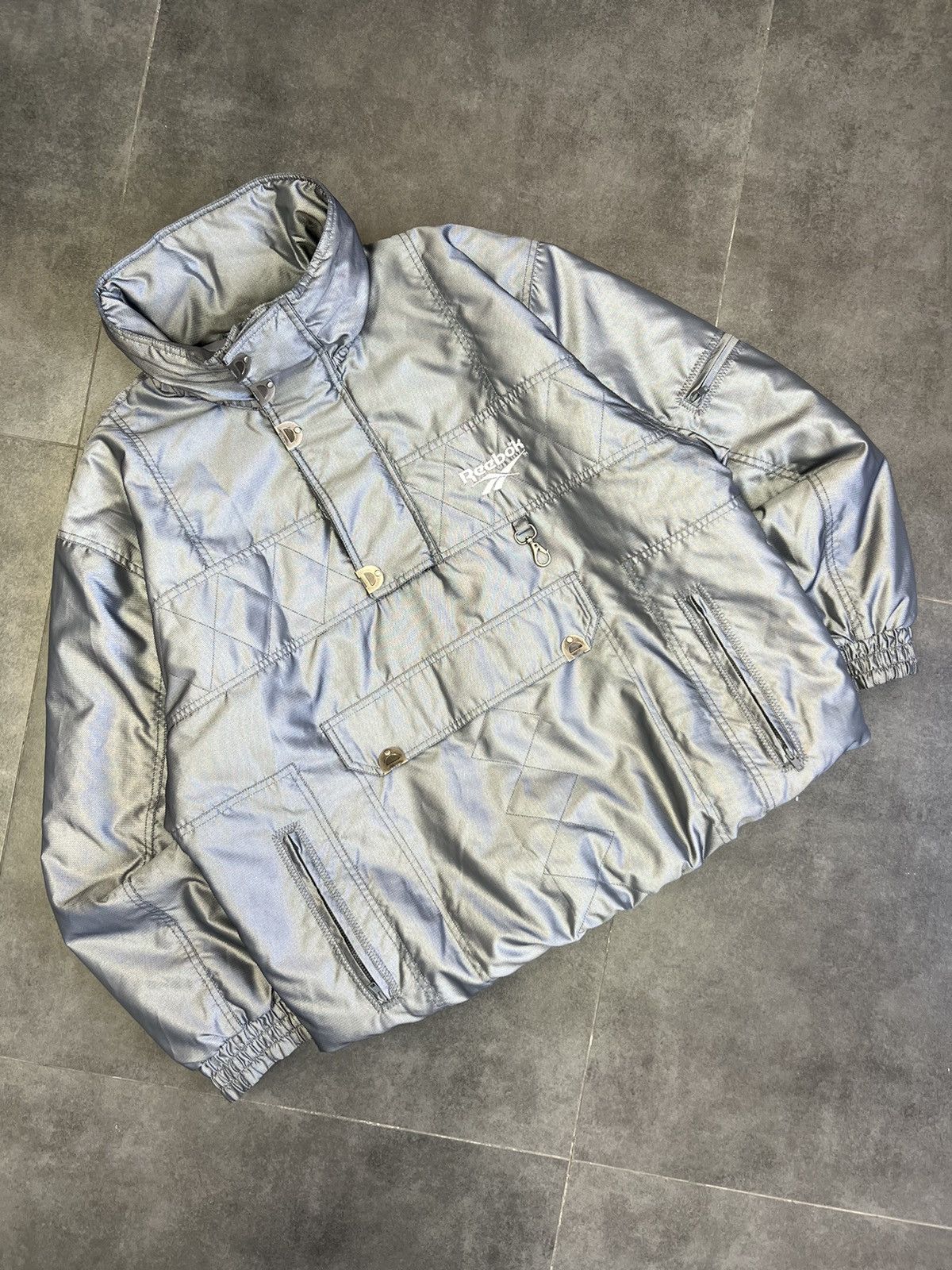 Reebok × Vintage Crazy Metallic futuristic vintage 90s reebok anorak jacket Size US L / EU 52-54 / 3 - 4 Thumbnail
