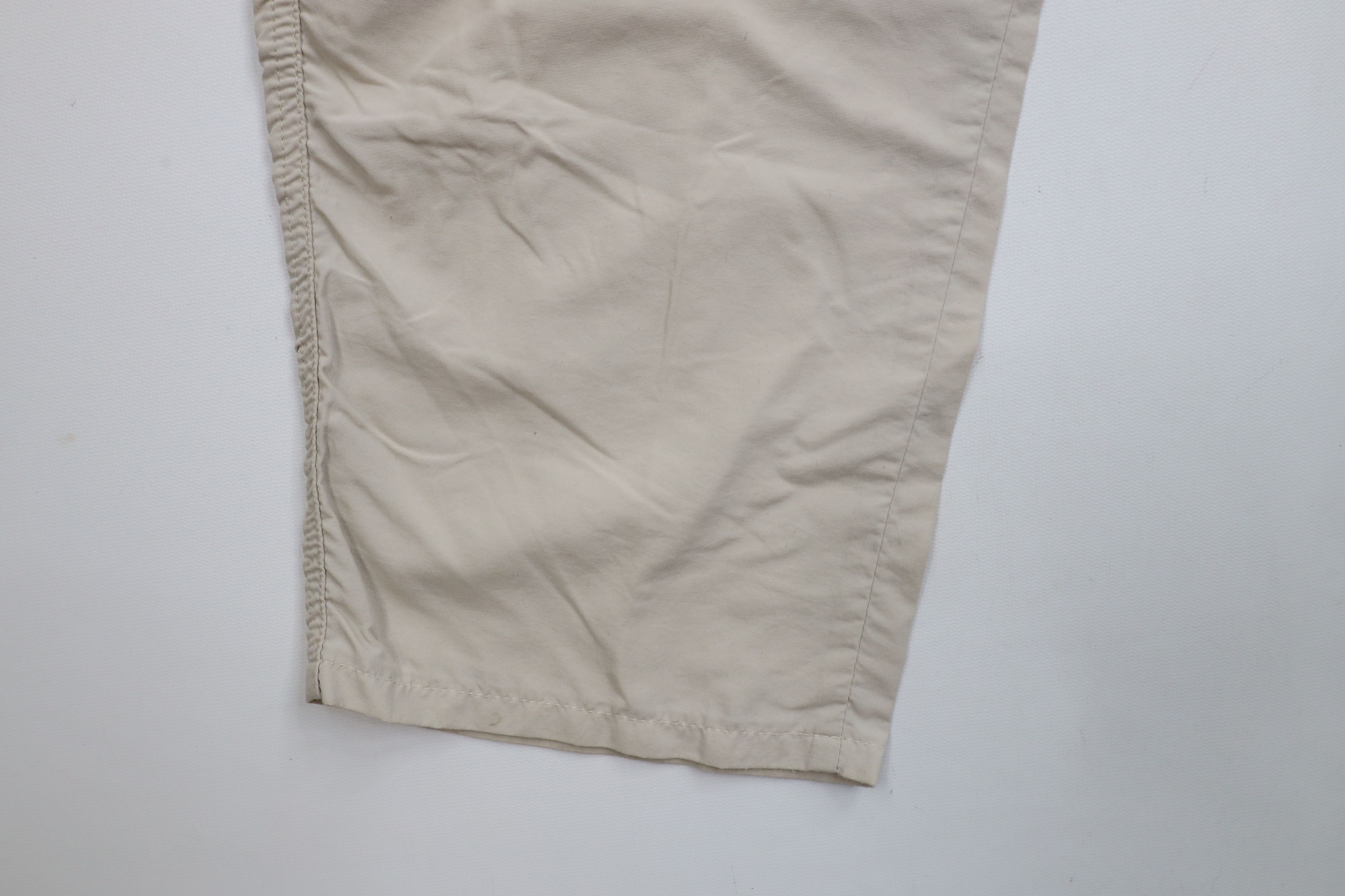 Lands' End × Vintage Vintage 90s Lands End Wide Leg Windbreaker Pants Beige USA Size 38" / US 16 / IT 52 - 5 Thumbnail