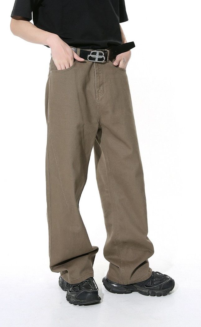 Japanese Brand × Jean Brown simple straight loose versatile jeans Size US 32 / EU 48 - 3 Thumbnail