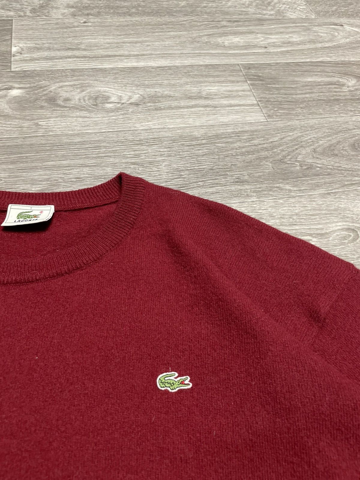 Lacoste Vintage Lacoste Burgundy Lambswool Sweater Size US XL / EU 56 / 4 - 6 Thumbnail