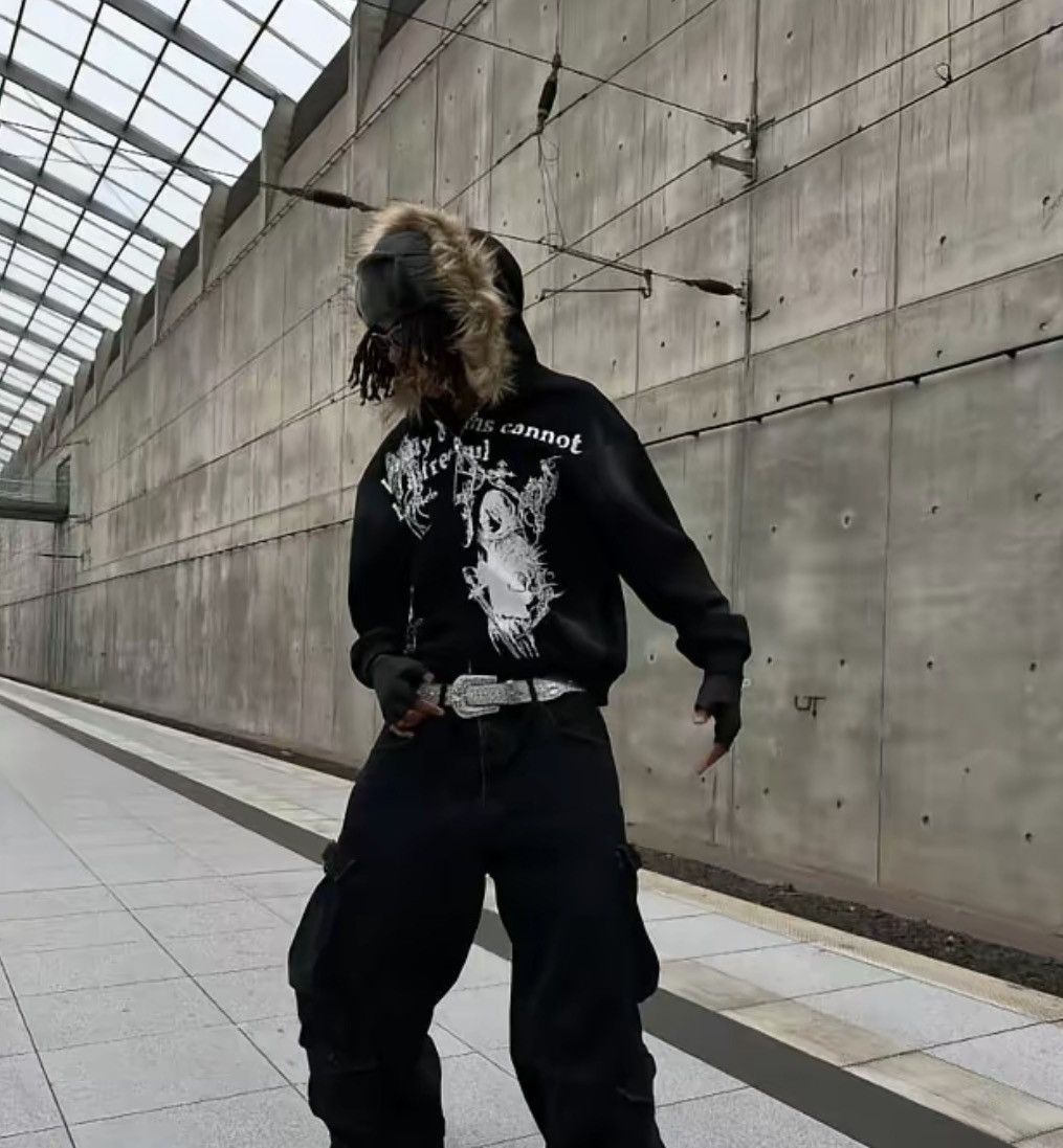 Japanese Brand Black y2k japenese brand zip up Size US L / EU 52-54 / 3 - 2 Thumbnail