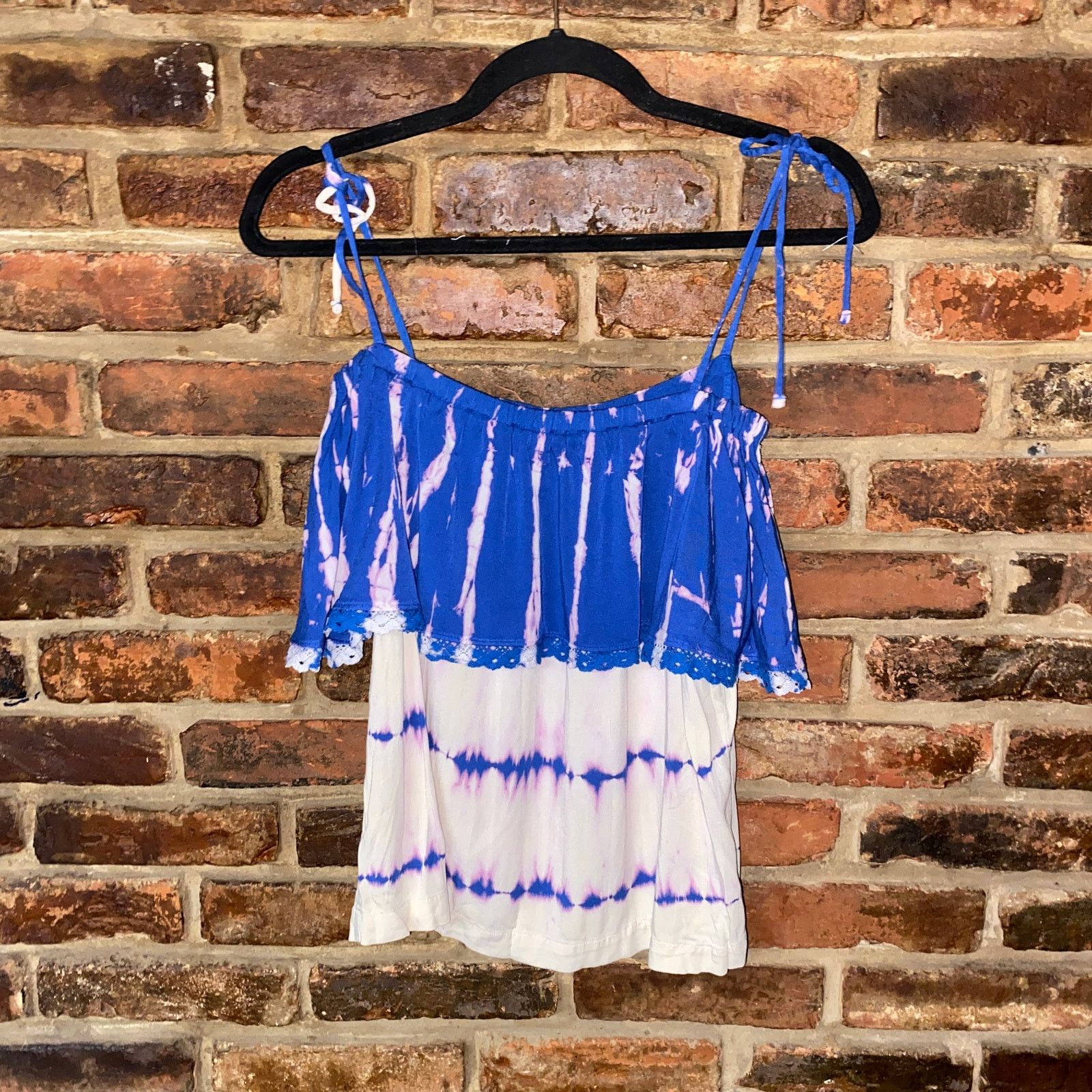Michael Stars NWT Michael Stars Tie Dye Off Cold Tie Shoulder Top Small Size S / US 4 / IT 40 - 2 Thumbnail