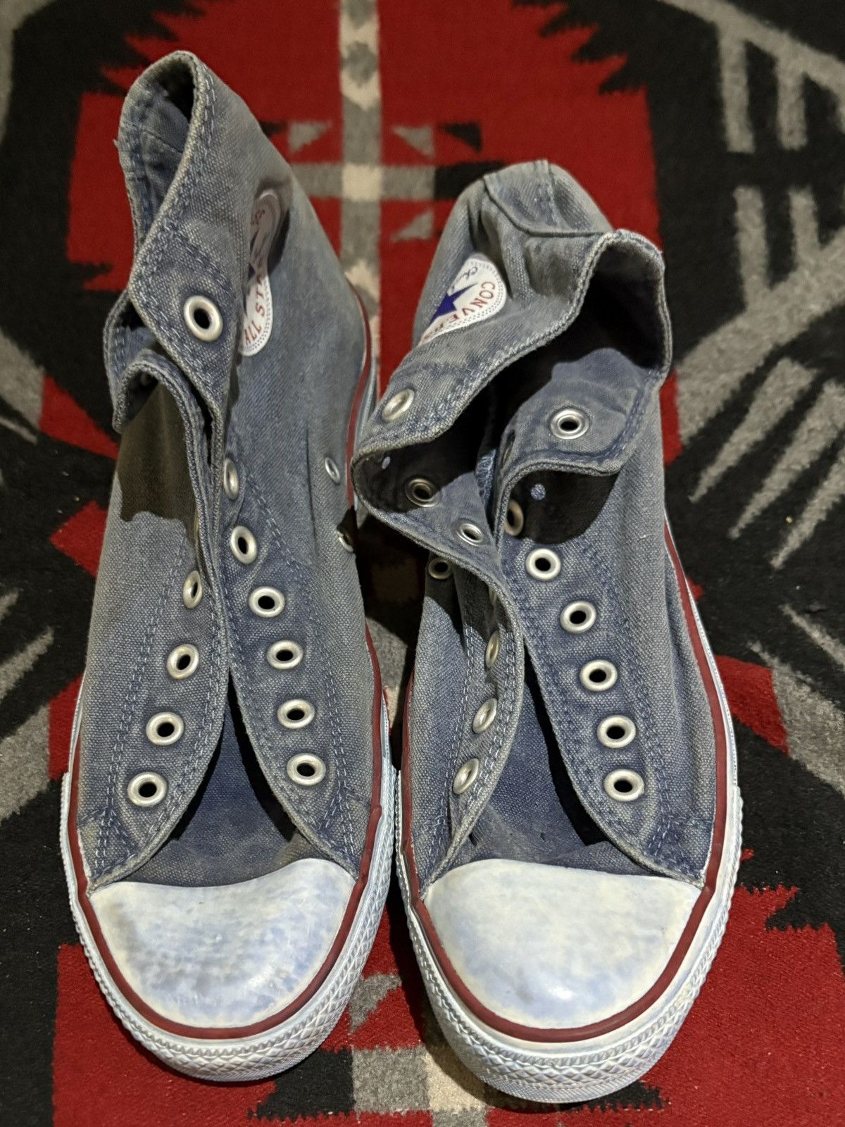 Converse Distressed Indigo Finish Hi Tops Size US 10 / EU 43 - 1 Thumbnail