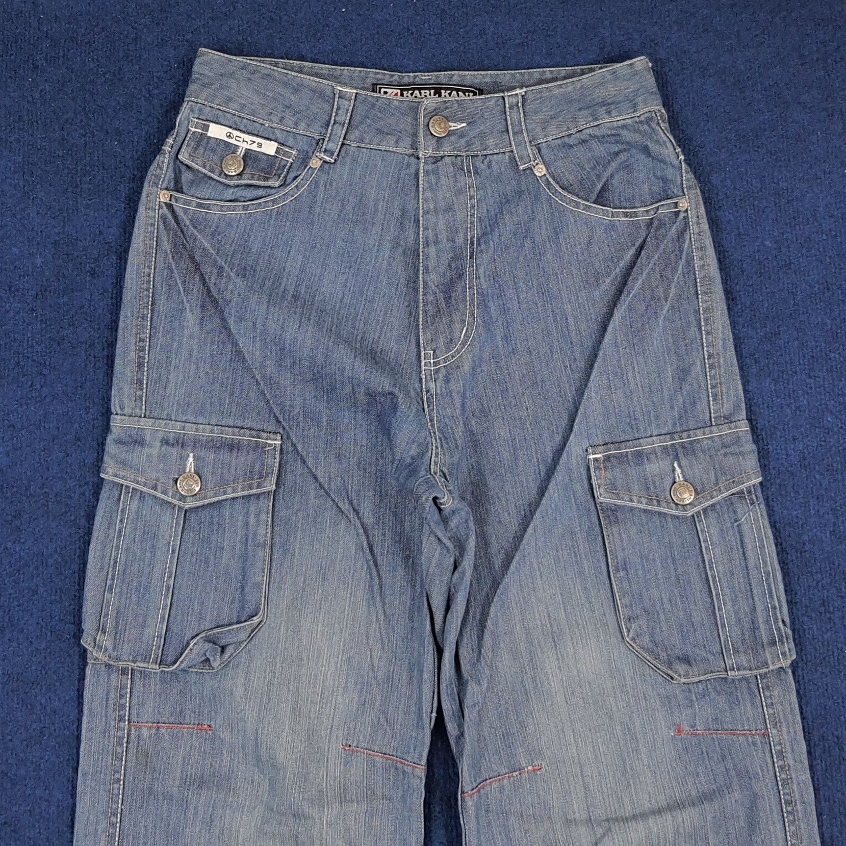 Designer × Karl Kani × Vintage Vintage Karl Kani CH79 Cargo Style Hiphop Designer Jeans Size US 28 / EU 44 - 2 Thumbnail