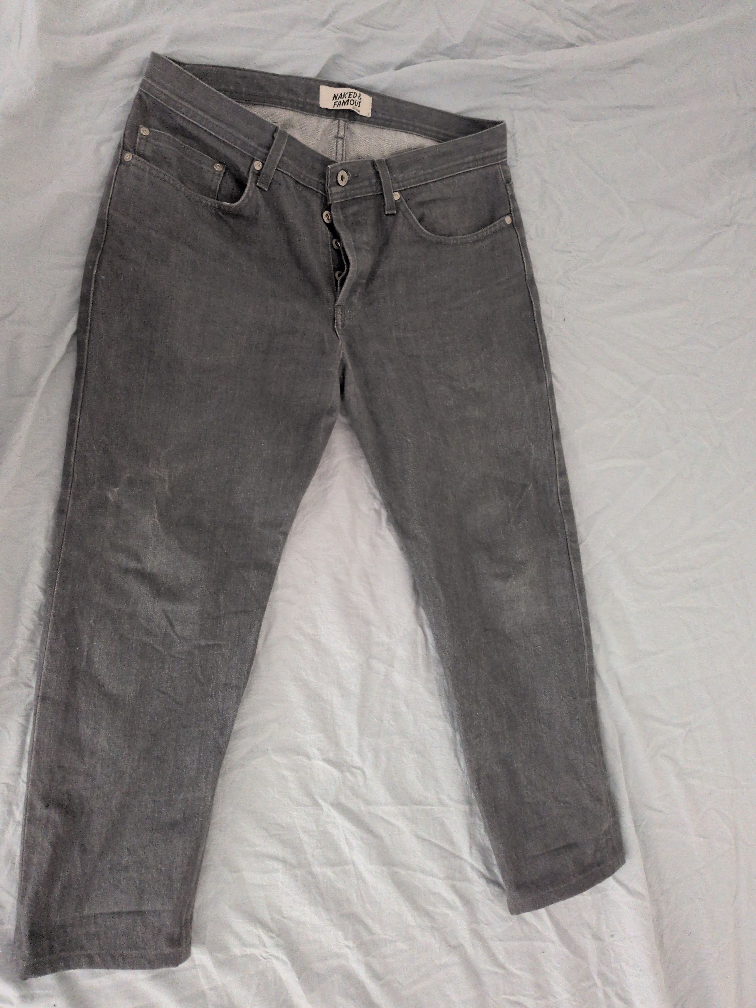 Naked & Famous Weird Guy Grey Selvedge Size US 34 / EU 50 - 6 Thumbnail