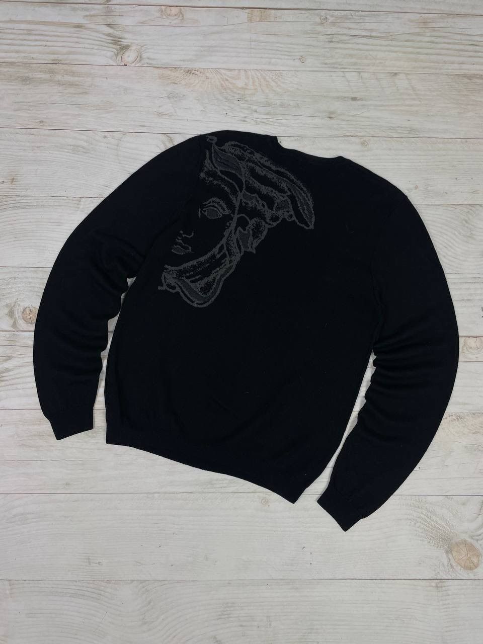 image of Gianni Versace Vintage Versace Collection Sweater Big Logo Medusa in Black, Men's (Size XL)