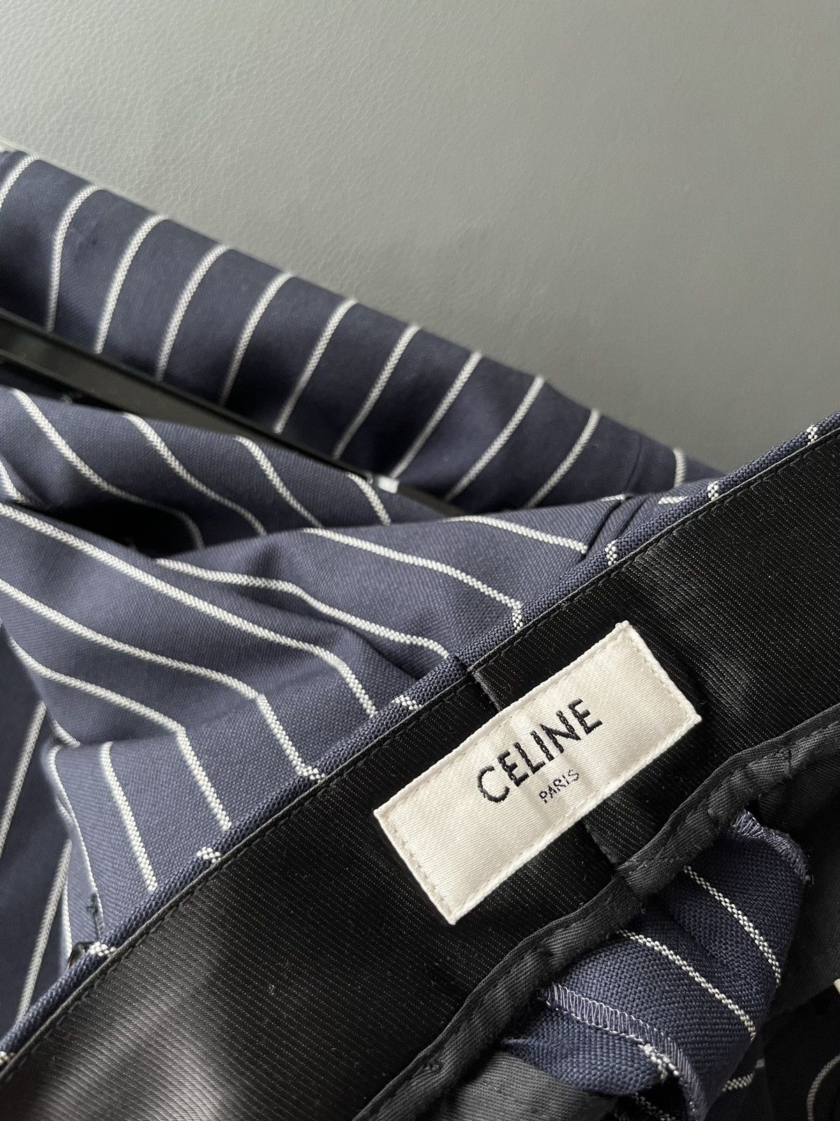Celine × Hedi Slimane Rare Super Runway Brand New Celine by Hedi Wool Striped Pant Size US 34 / EU 50 - 6 Thumbnail