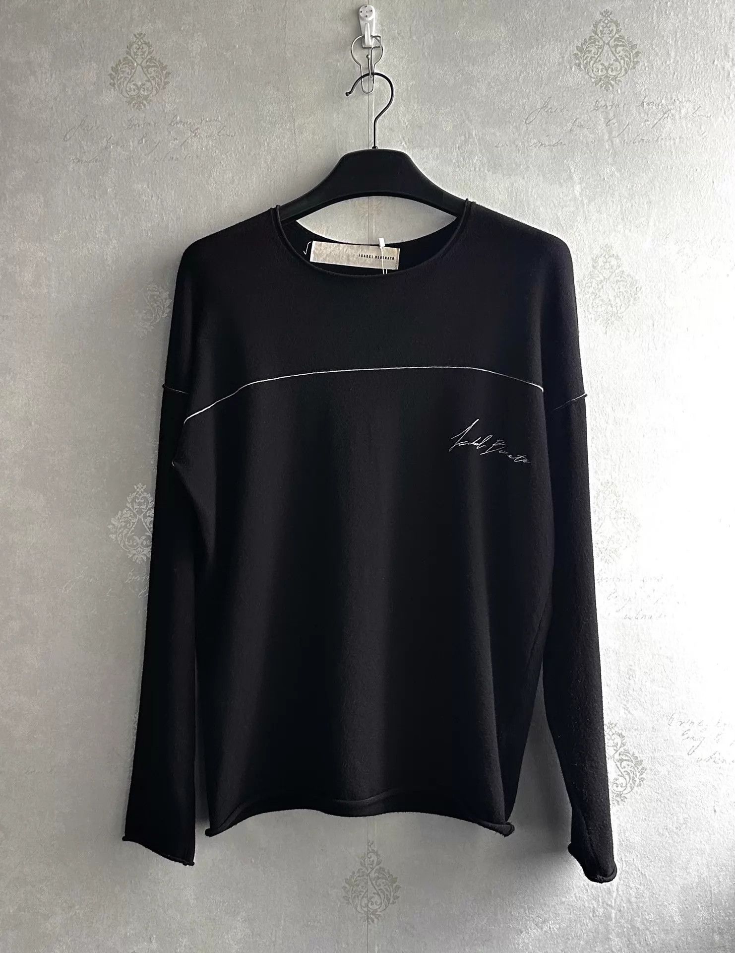 Isabel Benenato Isabel Benenato 19ss Embroidered Slogan Drop Shoulder Irr M Size US M / EU 48-50 / 2 - 2 Thumbnail