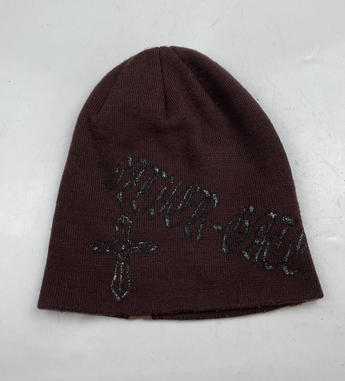 Japanese Brand punk style big cross logo beanie hat snow cap tc26 Size ONE SIZE - 3 Thumbnail