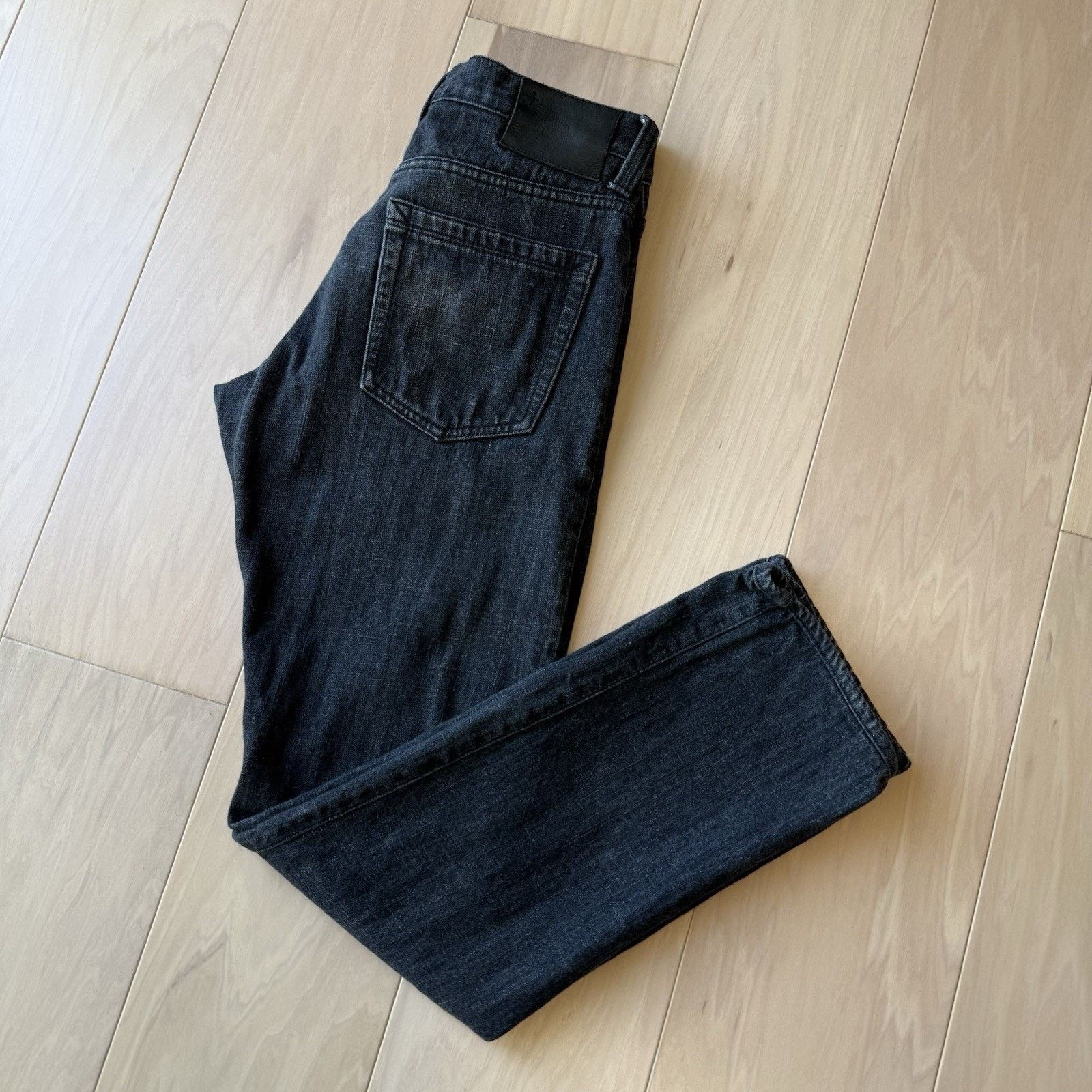 Wings + Horns Wings Horns Selvedge Jeans Black Dark Wash Slim Straight Leg Size US 31 - 10 Thumbnail