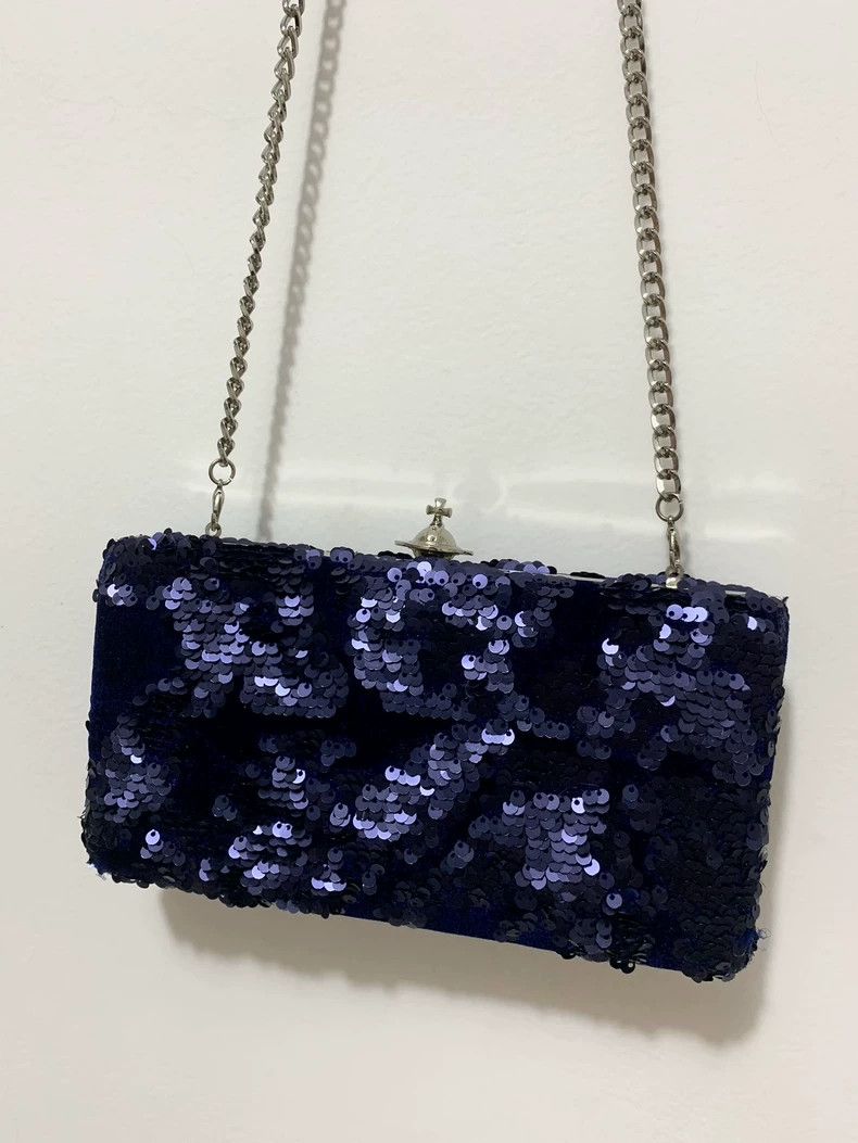 Vivienne Westwood size os Punk Saturnite blue glitter 3d Sa