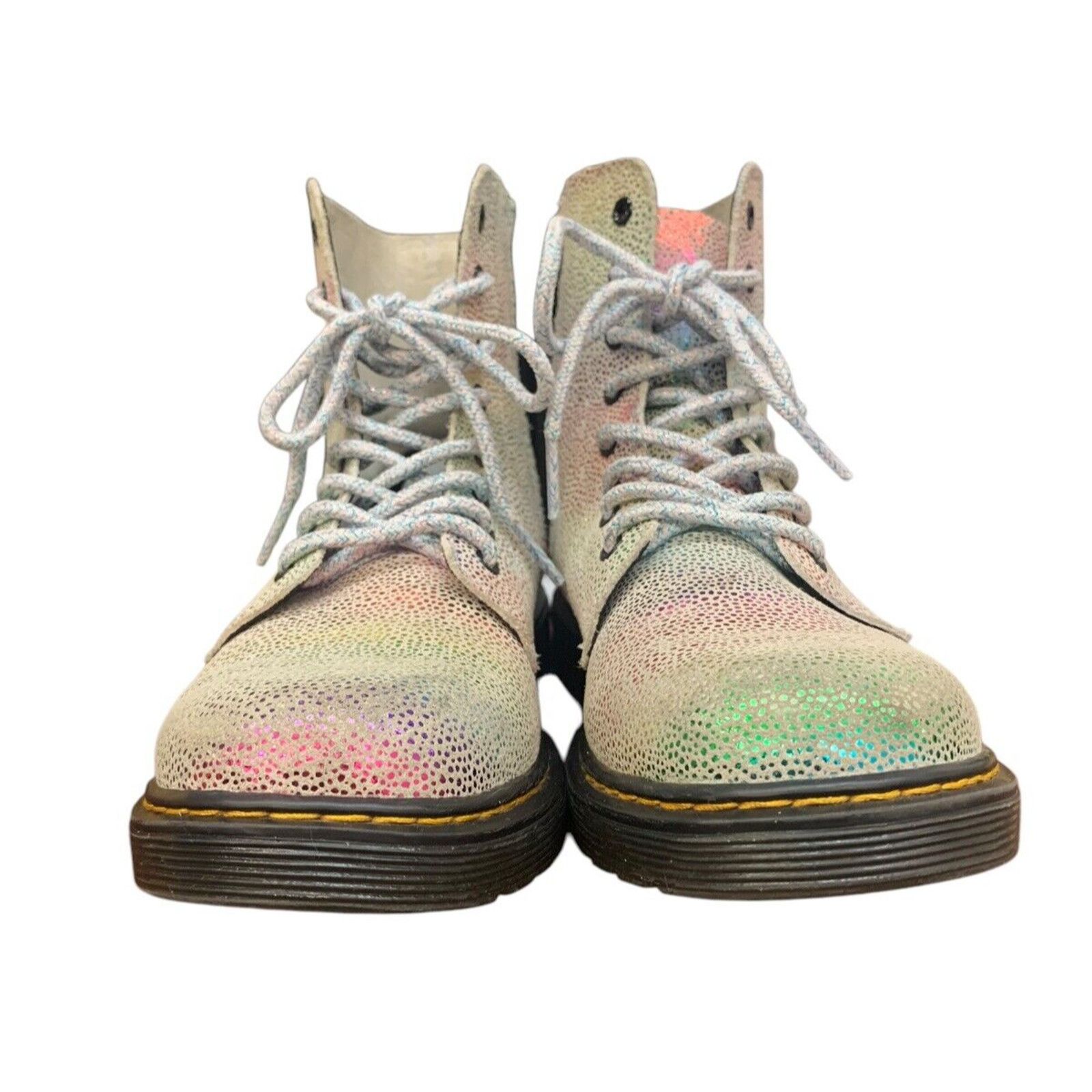 Dr. Martens Doc Martens 1460 Metallic Rainbow Silver Suede Kids Size 4 Size US 4 / IT 34 - 2 Thumbnail