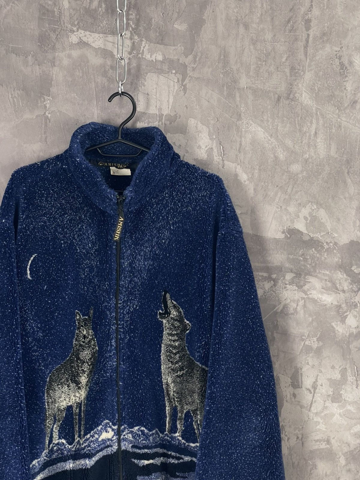 Other Vintage Wolf Animal Fleece Jacket Full Printed Oversized Y2K Size US L / EU 52-54 / 3 - 4 Thumbnail