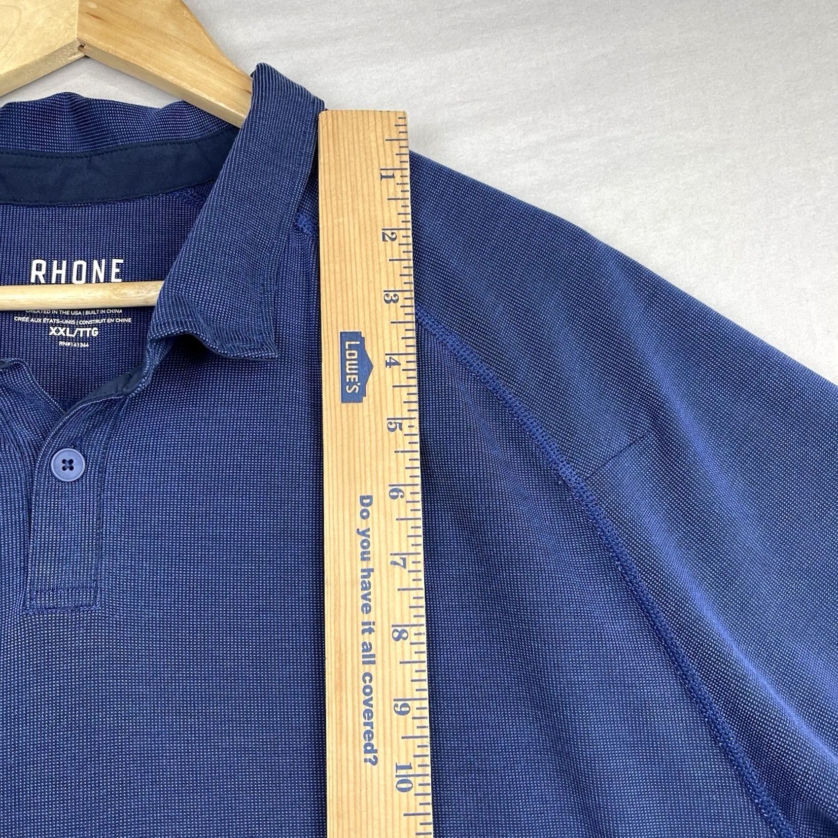 Rhone Rhone Polo Shirt Mens 2XL Navy Blue Collared Button Down Performance Stretch Polo Shirt Men 2XL Navy Blue Size US XXL / EU 58 / 5 - 7 Thumbnail