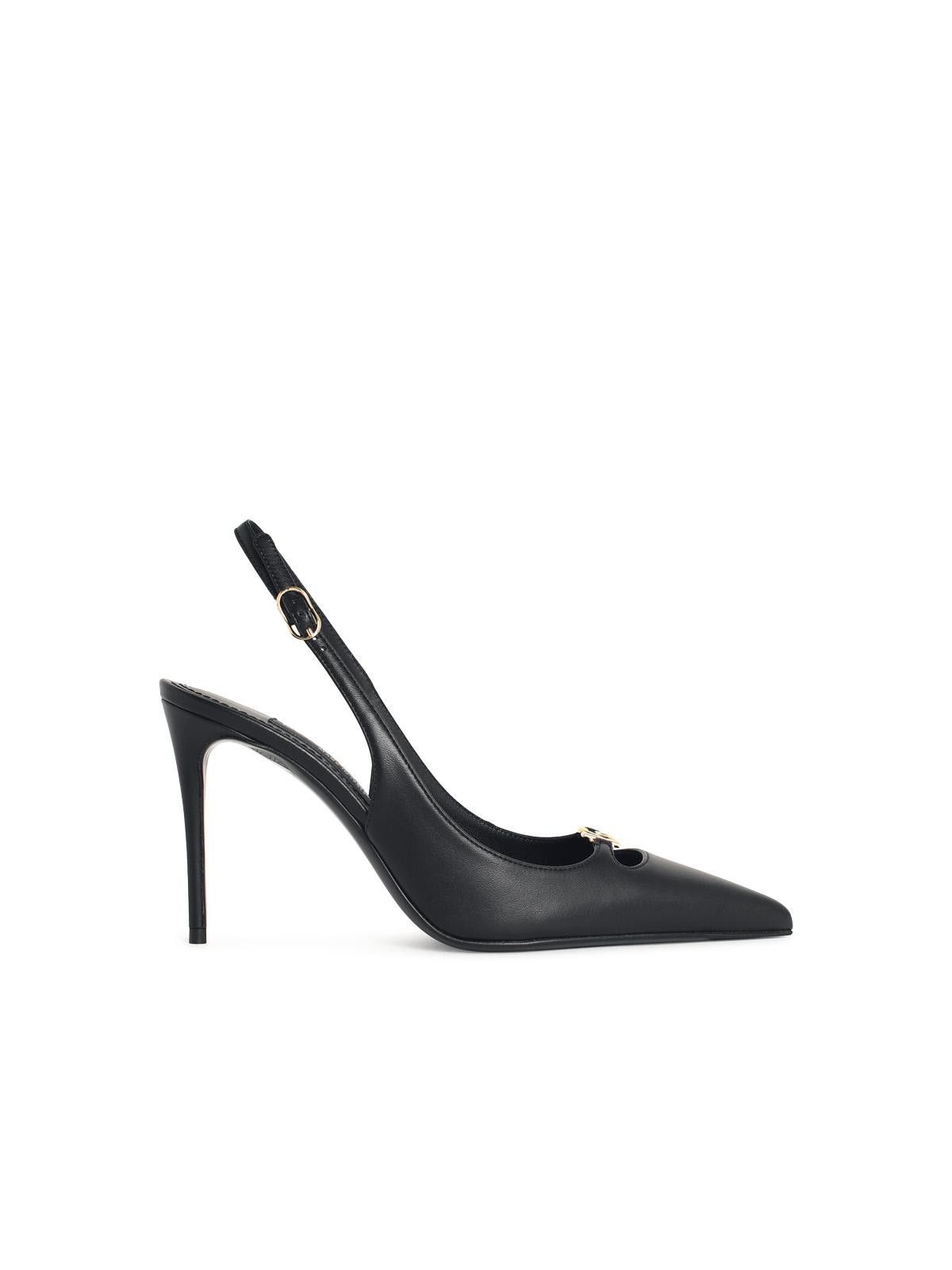 Dolce & Gabbana DOLCE & GABBANA Black Leather Slingbacks Size US 10 / IT 40 - 1 Thumbnail