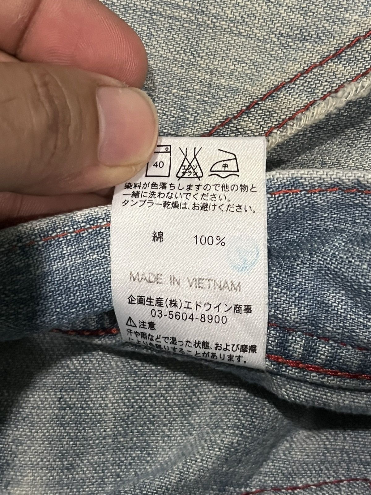 45rpm × Edwin × Japanese Brand Vintage Edwin Blue Trip 503 Red Thread Distressed Blue Jeans Size US 32 / EU 48 - 19 Thumbnail