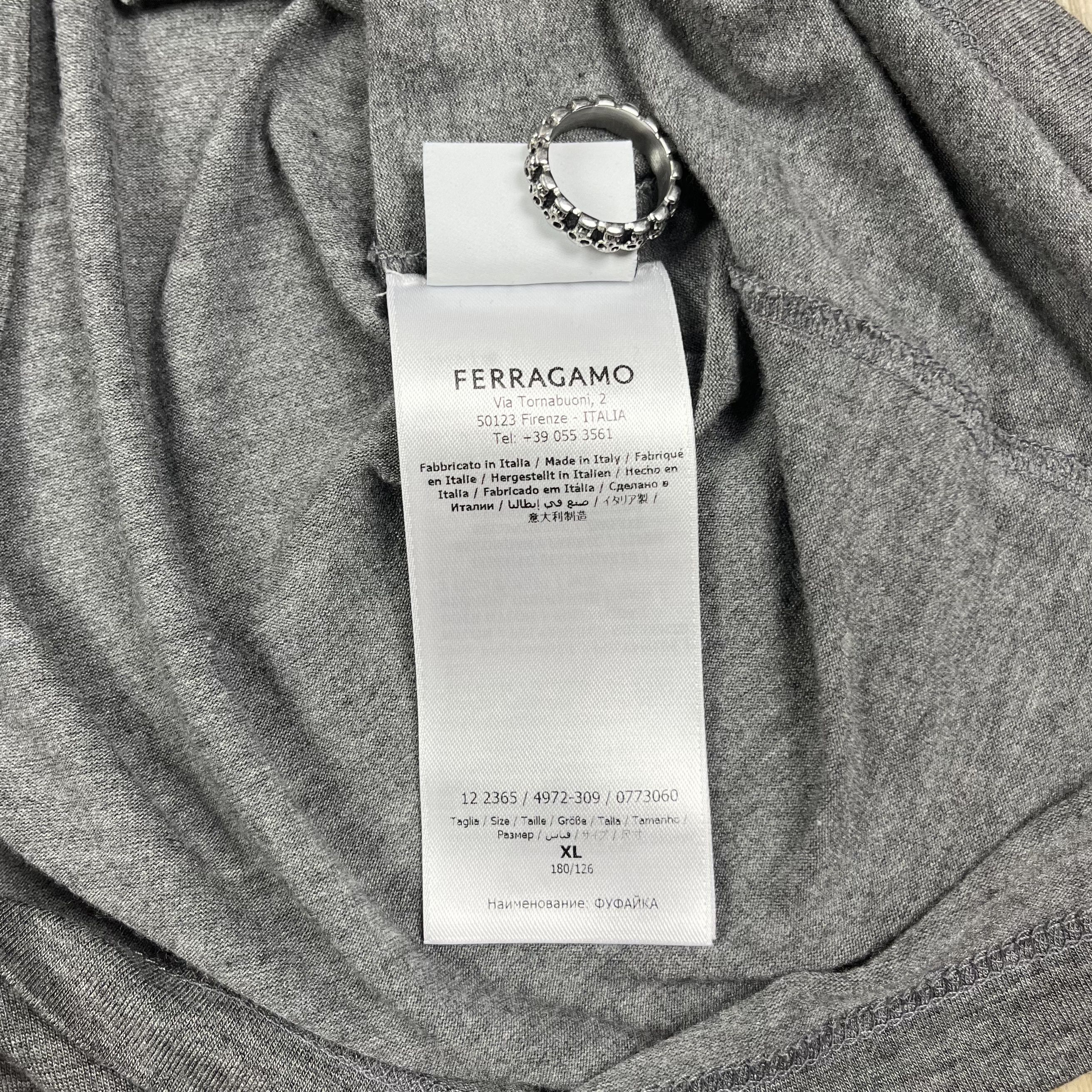 Salvatore Ferragamo Ferragamo Colour Block Trim T-shirt Grey Multicolour Viscose Size US XL / EU 56 / 4 - 8 Thumbnail