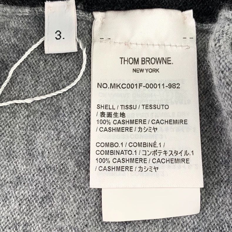 Thom Browne Thom Browne Color-blocking classic four-bar V-neck cashmere Size US L / EU 52-54 / 3 - 7 Thumbnail