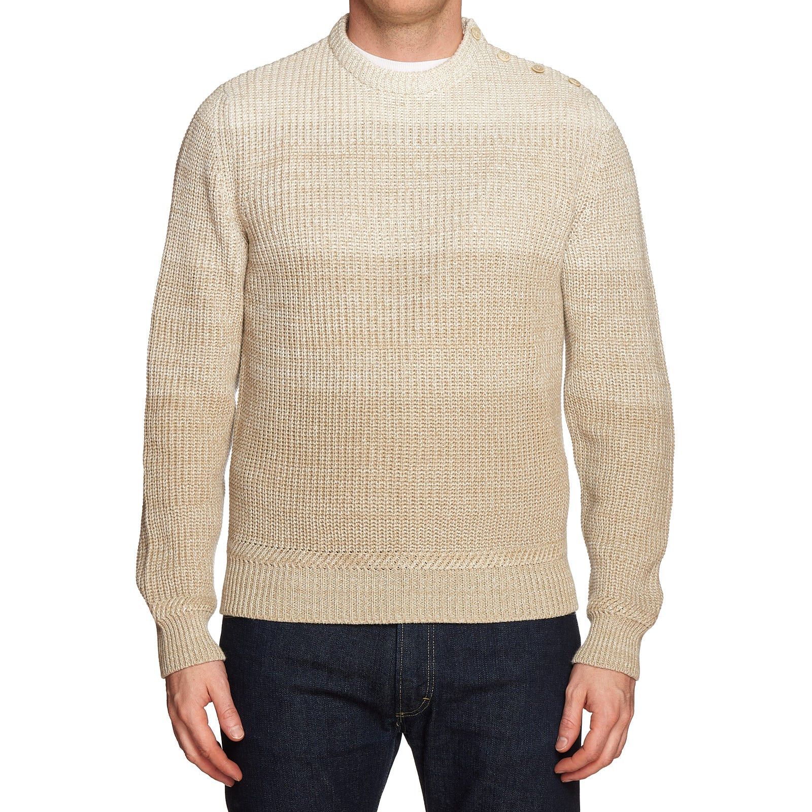 Berluti BERLUTI Paris Beige Linen-Cotton Knit Crewneck Sweater Size US M / EU 48-50 / 2 - 1 Thumbnail