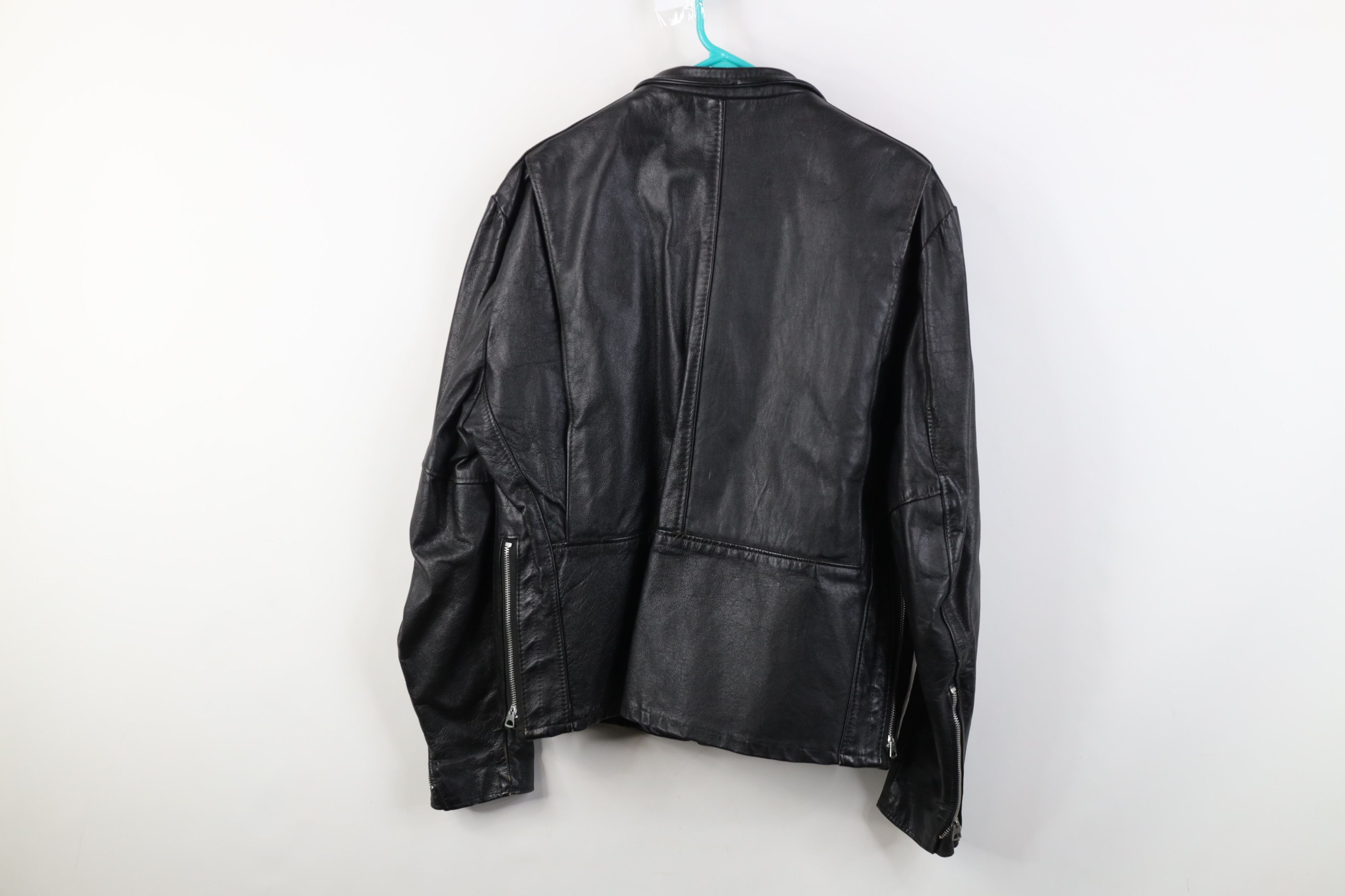 Vintage Vintage 60s Streetwear Leather Cafe Racer Bomber Jacket USA Size US XXL / EU 58 / 5 - 13 Thumbnail