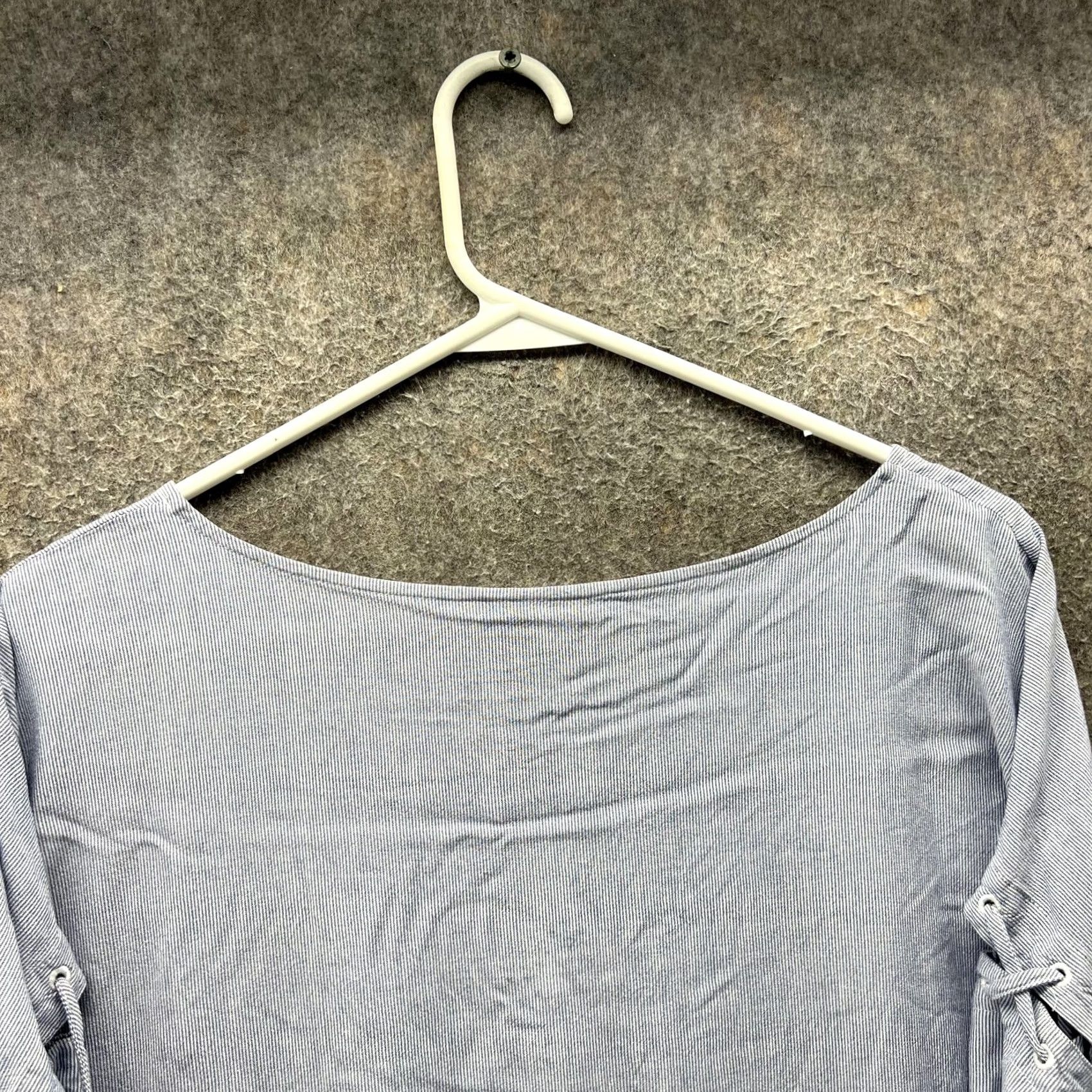 Madewell Madewell Shirt Womens XL Blue White Stripe Boat Neck Lace Up Sleeve Tee Top Size XL / US 12-14 / IT 48-50 - 6 Thumbnail