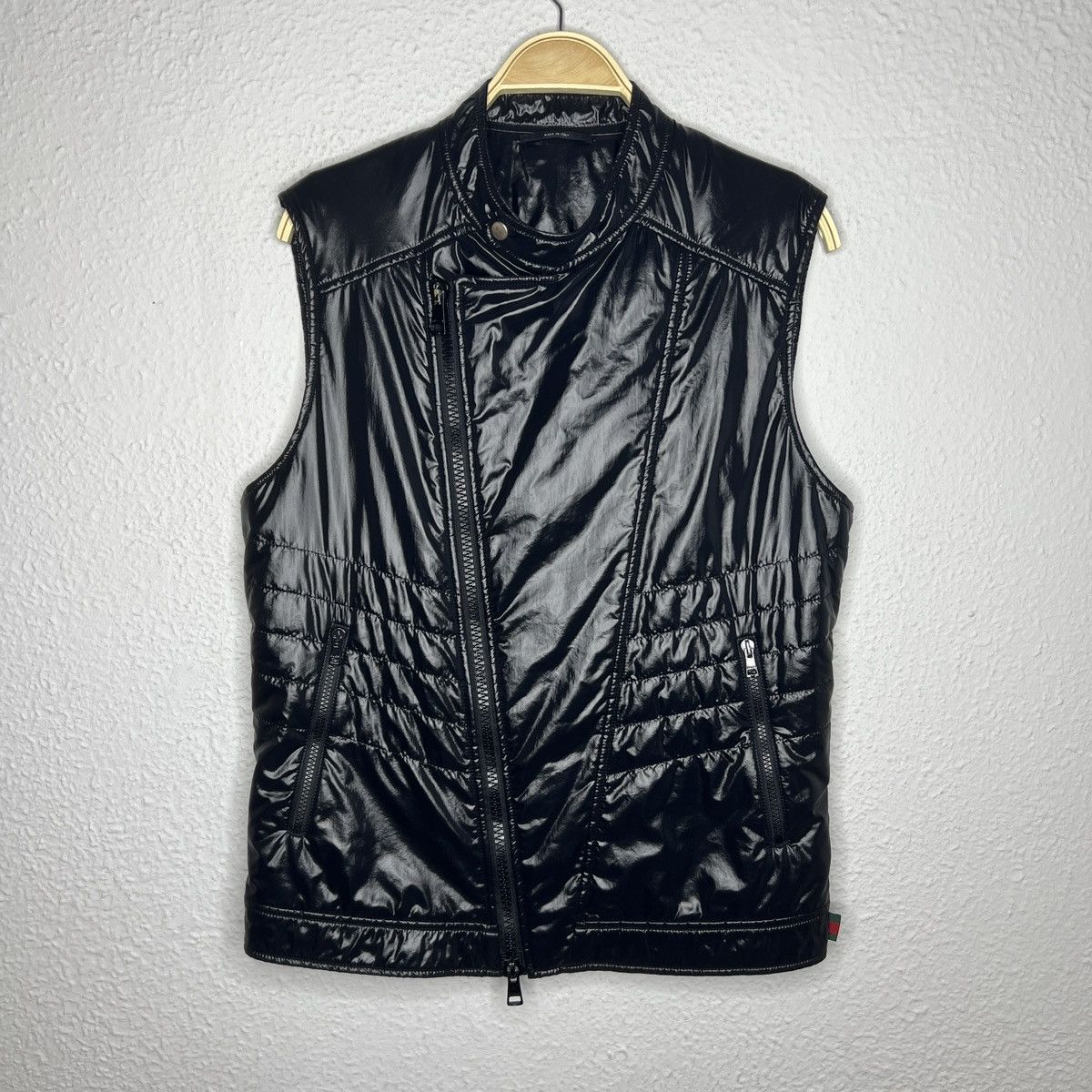 Gucci Gucci by Tom Ford Gilet Vest Jacket Black Shiny Nylon Logo Size US M / EU 48-50 / 2 - 1 Thumbnail