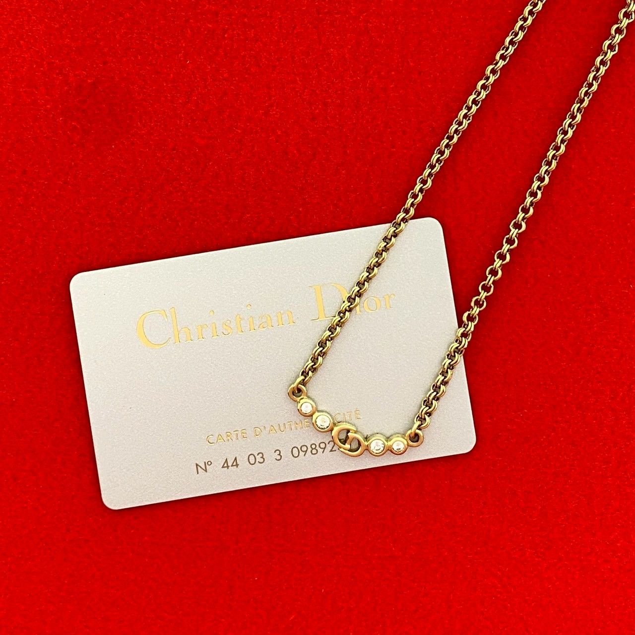 Dior Dior Christian Dior CD Logo Rhinestone Necklace Metal Necklace DUTY FREE for USA Size ONE SIZE - 1 Thumbnail
