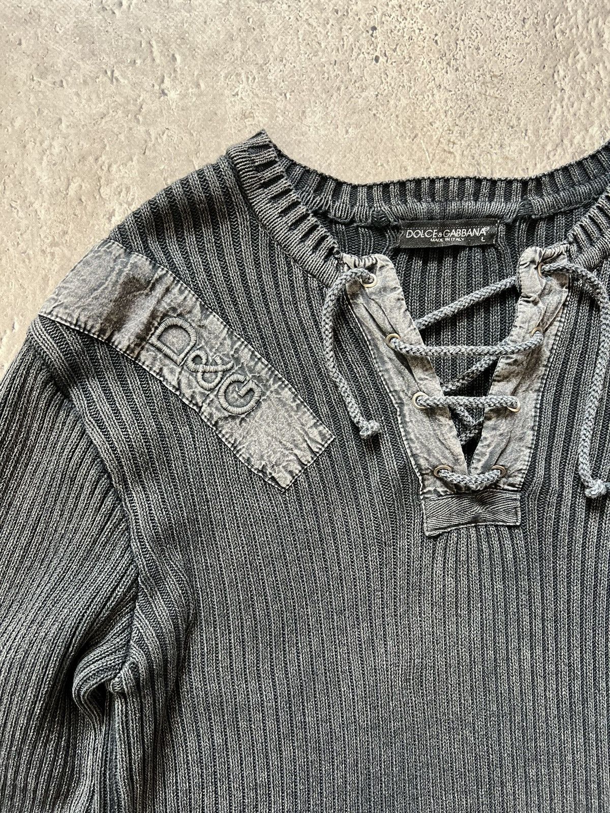 Dolce & Gabbana × Japanese Brand × Vintage Vintage Y2K Dolce & Gabbana Distressed faded effect sweater Size US L / EU 52-54 / 3 - 7 Thumbnail