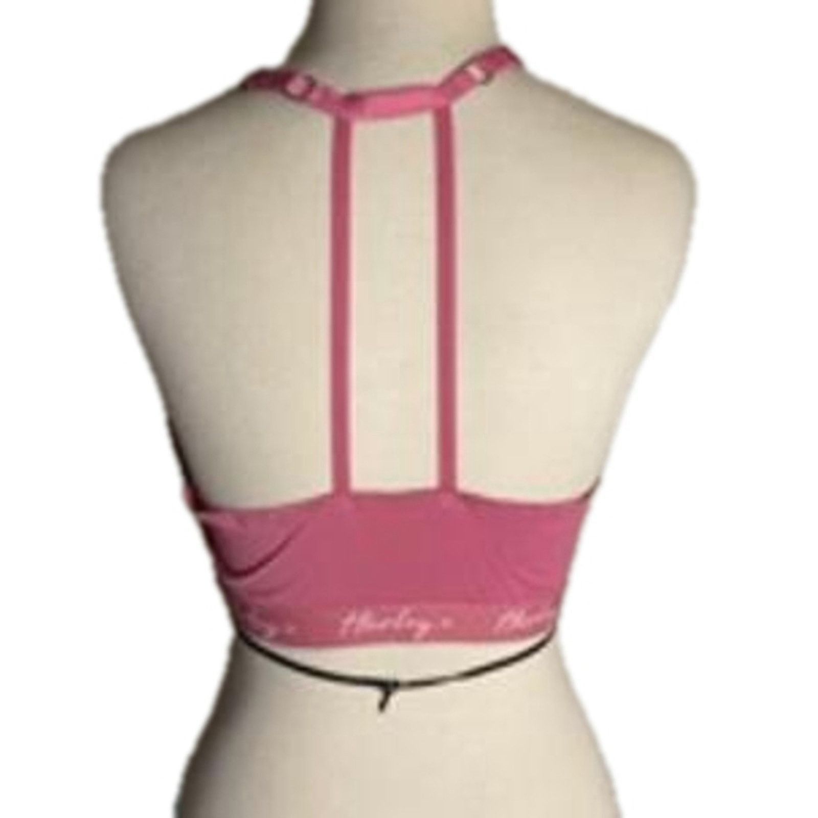 Hurley Pink Logo Sports Bra Hurley Large Stretchy Activewear Top Size ONE SIZE - 6 Thumbnail