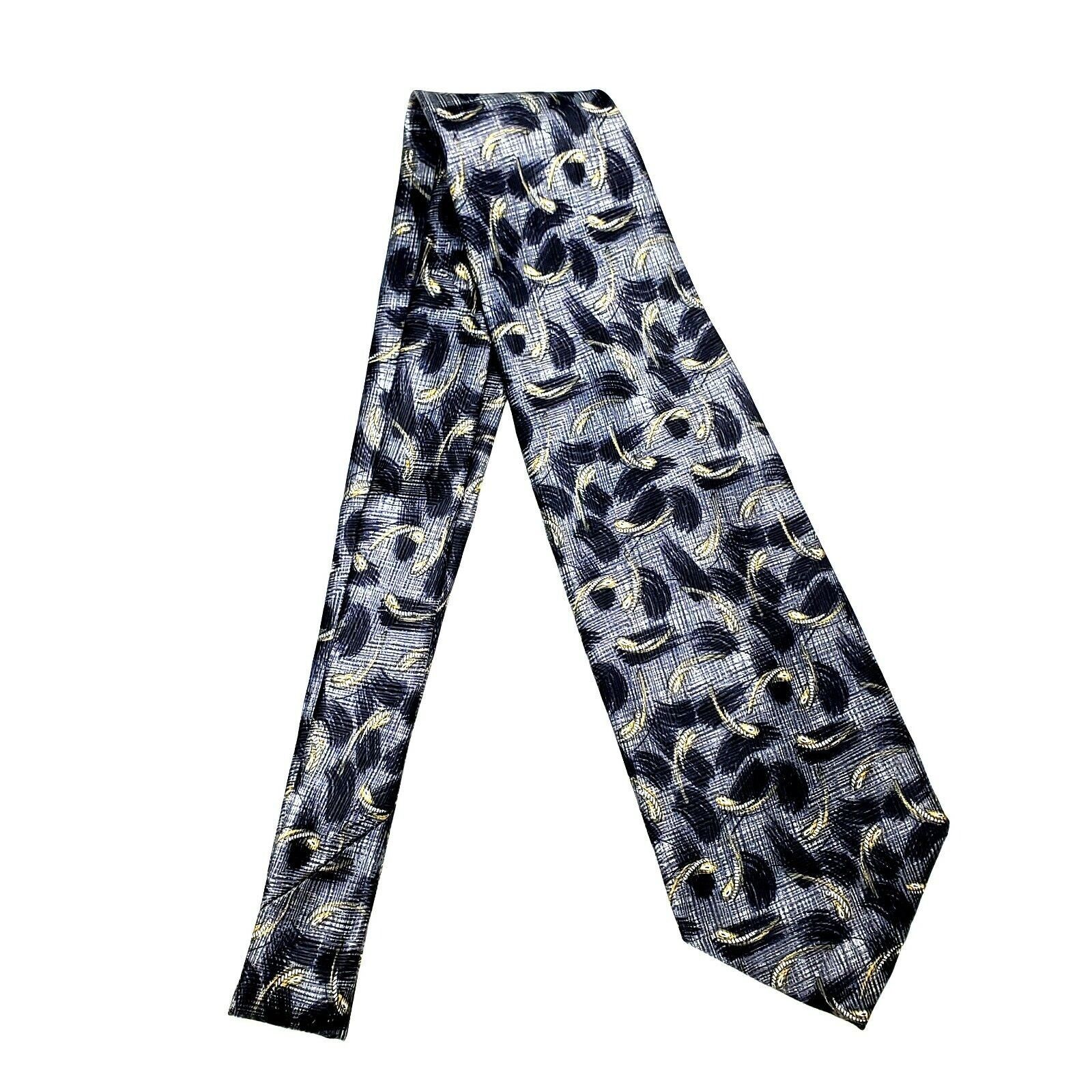 Robert Talbott Robert Talbott Silk Tie Print Gray Blue Abstract Short Wide Size ONE SIZE - 7 Thumbnail