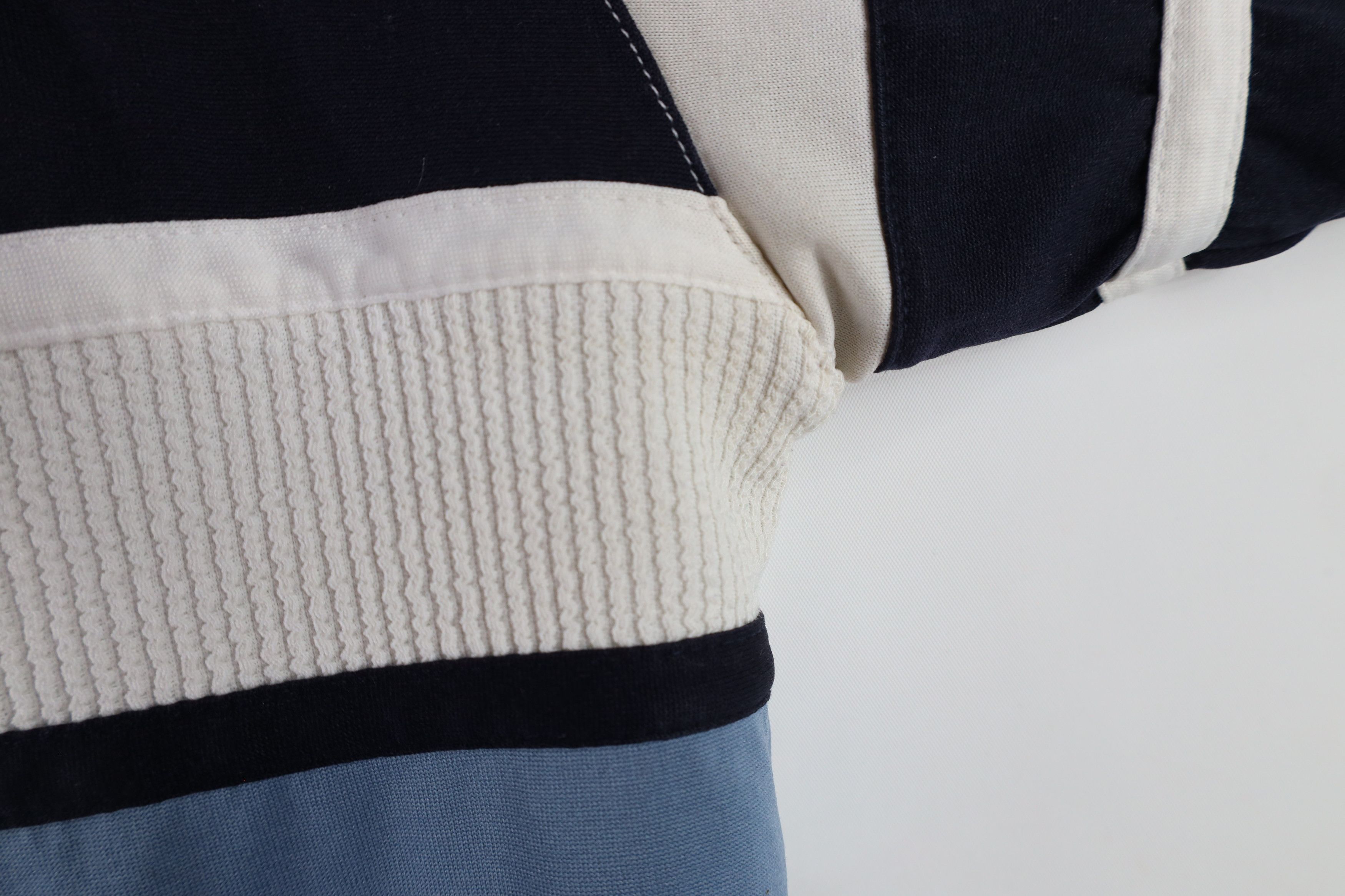 Vintage Vintage 90s Streetwear Block Ribbed Knit Pullover Polo Shirt Size US L / EU 52-54 / 3 - 7 Thumbnail