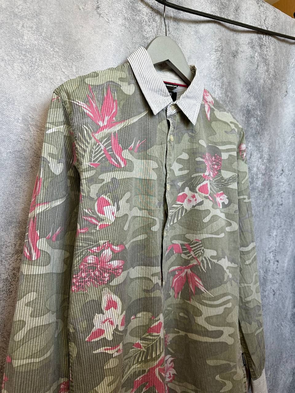 Diesel Diesel Fiftyfivedsl Rare Flowered Shirt Striped Button Up LS Size US M / EU 48-50 / 2 - 4 Thumbnail