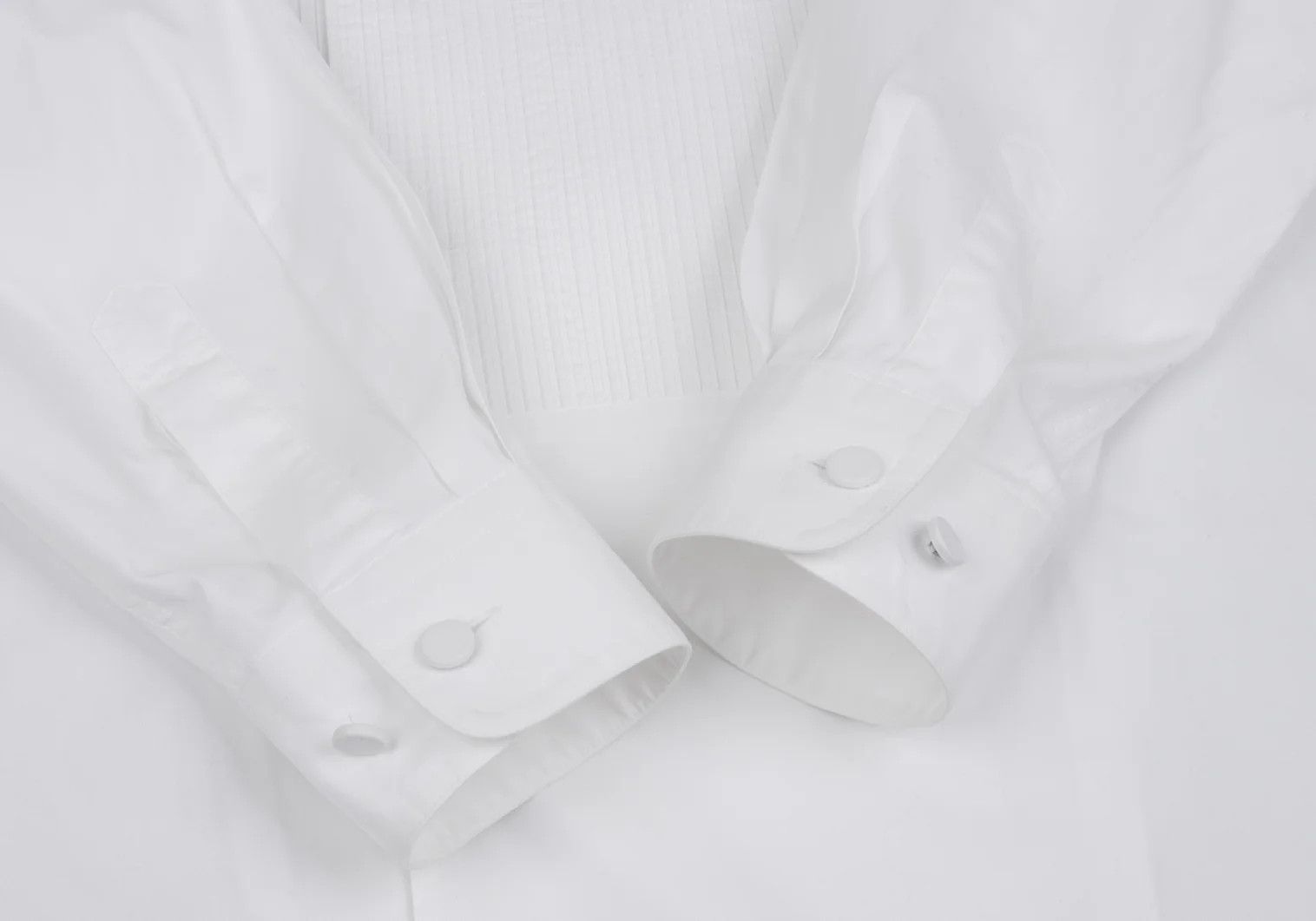Issey Miyake Band Collar Pin Pleats Shirt in White, Size S Size US S / EU 44-46 / 1 - 5 Thumbnail
