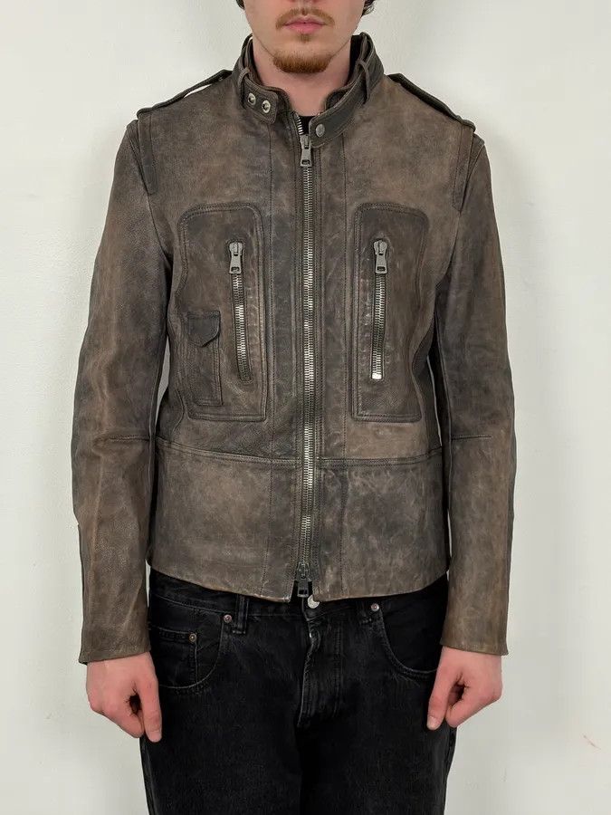 Gucci SS2011 Gucci Brown Eroded Leather Premium Jacket by Frida Giannini Size US M / EU 48-50 / 2 - 3 Thumbnail